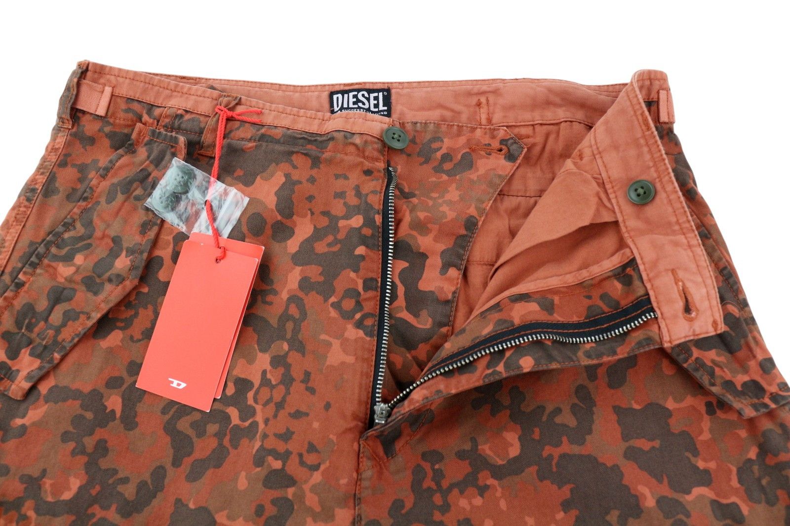 Diesel P-ATLAN-PAT W32 Orange Camouflage Multi-Pocket 85387 Size US 32 / EU 48 - 5 Thumbnail