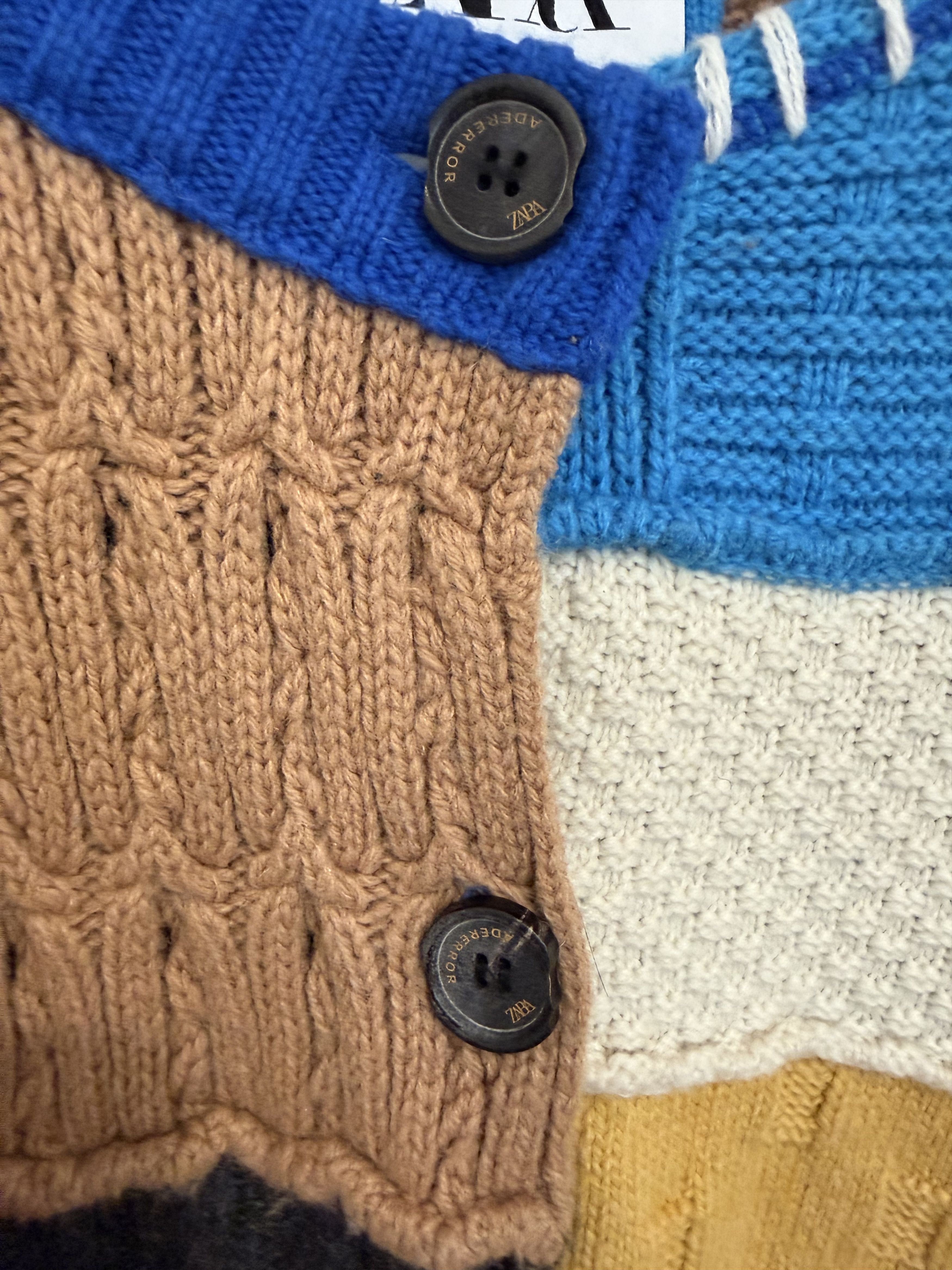 Ader Error × Zara ADER error x Zara Oversized Patchwork Knit Cardigan Size XL / US 12-14 / IT 48-50 - 6 Thumbnail