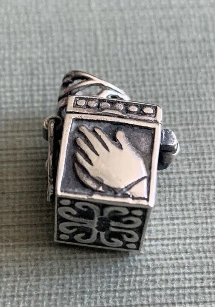 Vintage Vintage Sterling Silver 925 Pendant, Wish Box, Prayer Hinged Size ONE SIZE - 6 Thumbnail