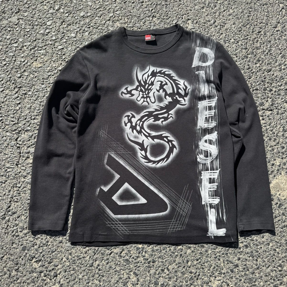 Diesel × Vintage Y2K Diesel Printed Logo Longsleeve Vintage Opium Vamp Style Size US S / EU 44-46 / 1 - 3 Thumbnail