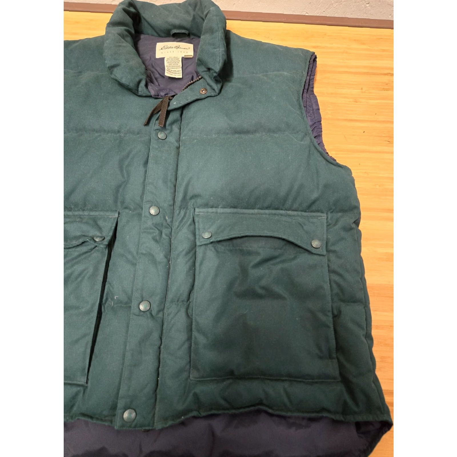 Eddie Bauer VINTAGE Eddie Bauer Vest Mens XL Green Goose Down Puffer Quilted Outdoor Winter Warm Size US XL / EU 56 / 4 - 2 Thumbnail