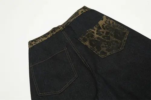 Japanese Brand × Jean Men's straight-leg leopard print jeans with side stripes Size US 32 / EU 48 - 4 Thumbnail