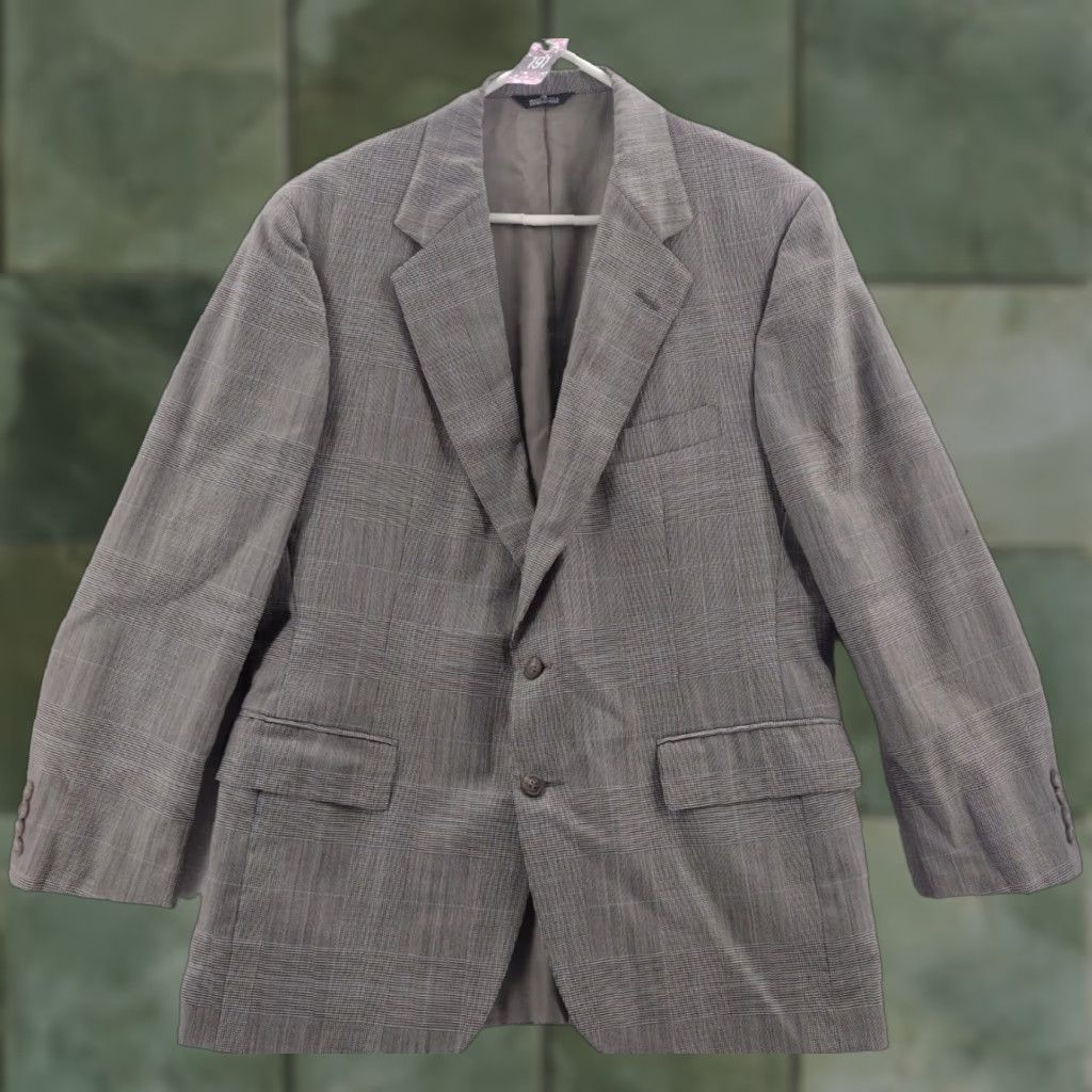 Ralph Lauren VINTAGE Ralph Lauren Polo University Blazer Men's 44 Wool Plaid Checks University Theme Gray Mens Size US XXL / EU 58 / 5 - 1 Thumbnail