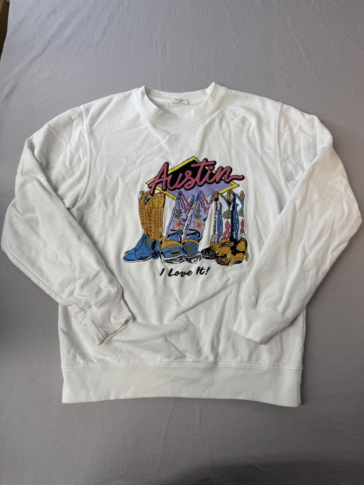 Designer Austin Texas Crewneck I Love It Cowboy Boots Sweatshirt M Size US M / EU 48-50 / 2 - 1 Thumbnail