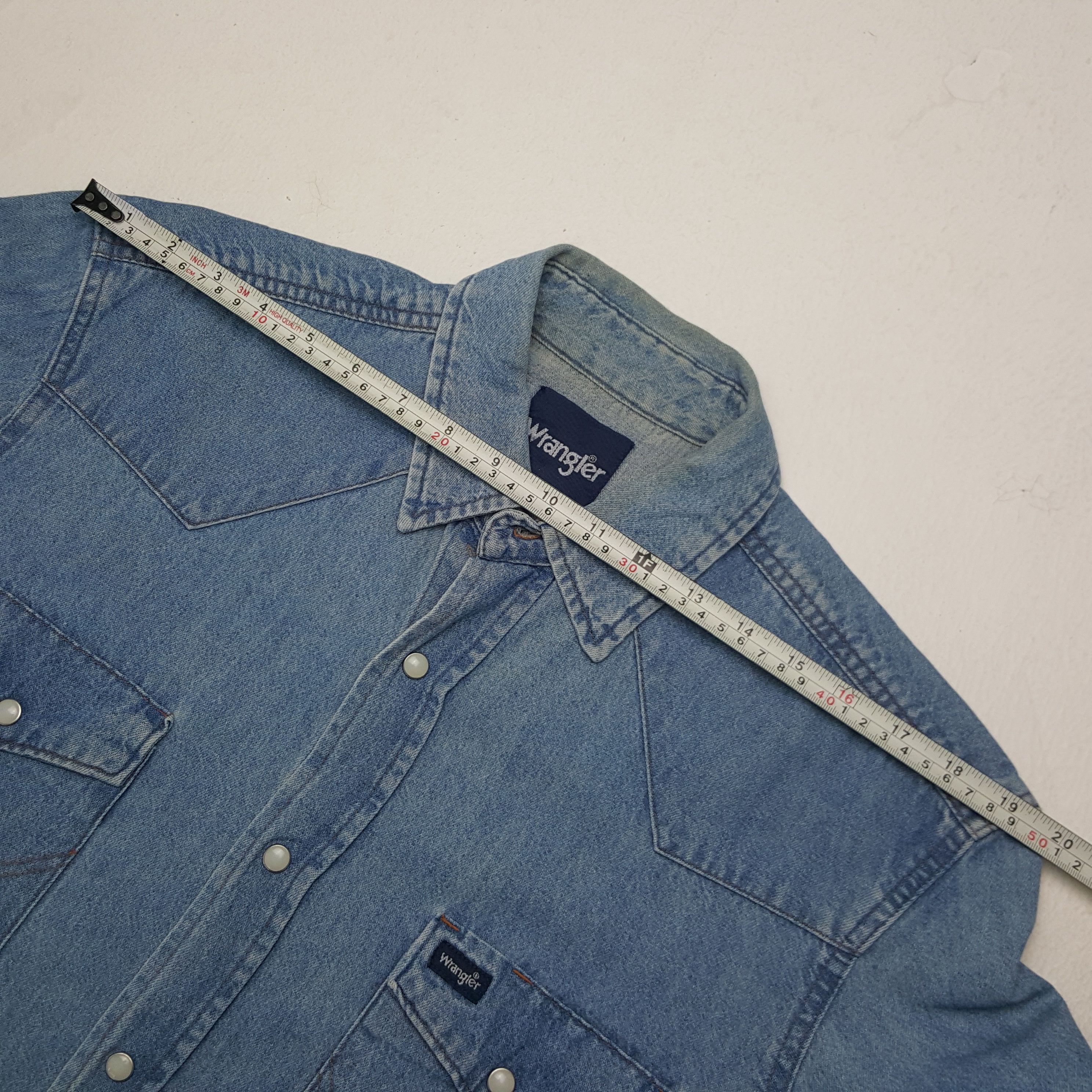 Vintage × Wrangler Vintage Wrangler American Retro Style Denim Shirt Button Up Size US L / EU 52-54 / 3 - 5 Thumbnail