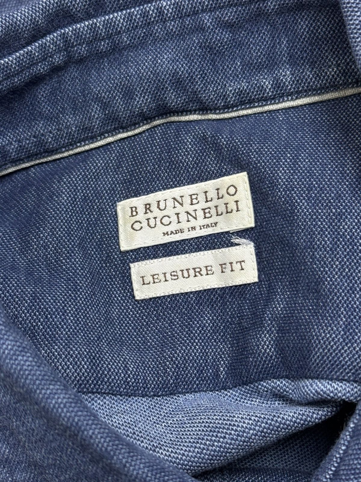 Brunello Cucinelli Brunello Cucinelli Blue Leisure Fit Cotton Long Sleeve Shirt Size US L / EU 52-54 / 3 - 7 Thumbnail