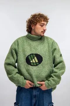 Japanese Brand Green zippered turtleneck sweater Size US L / EU 52-54 / 3 - 4 Thumbnail