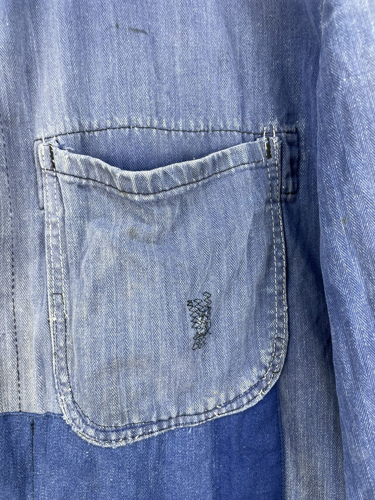 Vintage French Work patchwork faded HBT Witt Weiden