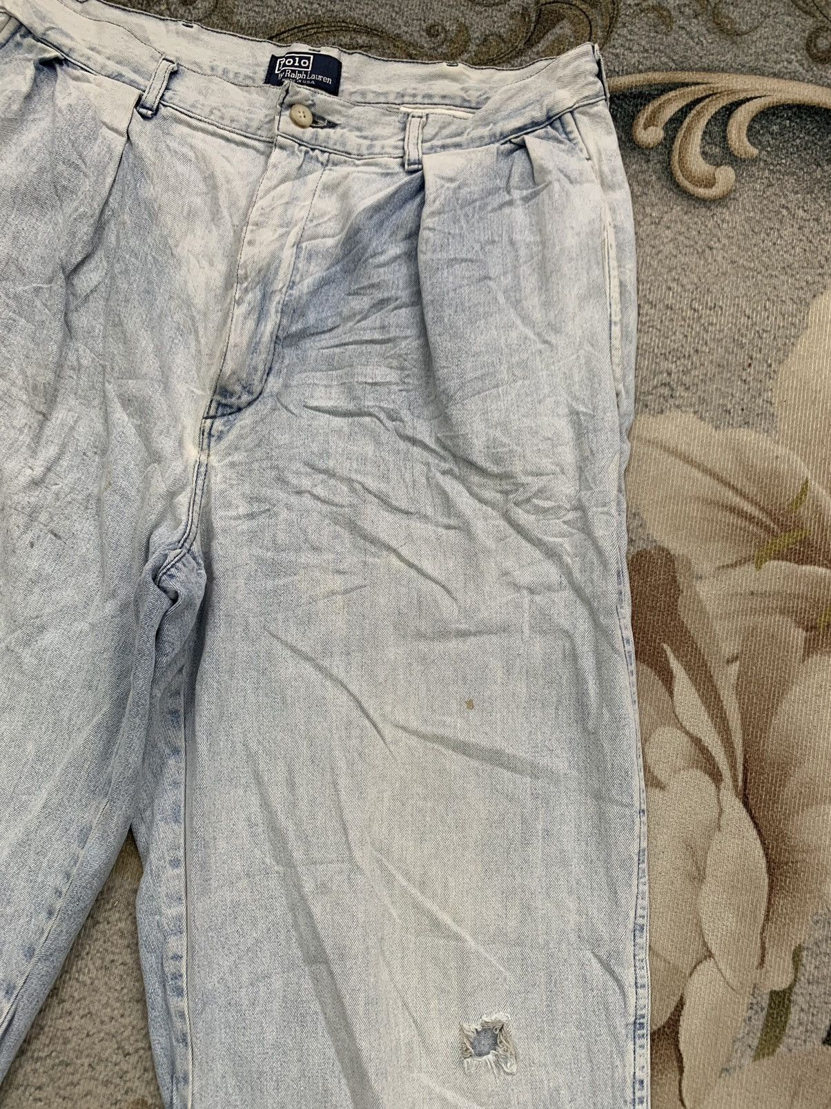 Polo Ralph Lauren Vtg Polo By Ralph Lauren Denim Pant Made in Usa Size US 33 - 6 Thumbnail