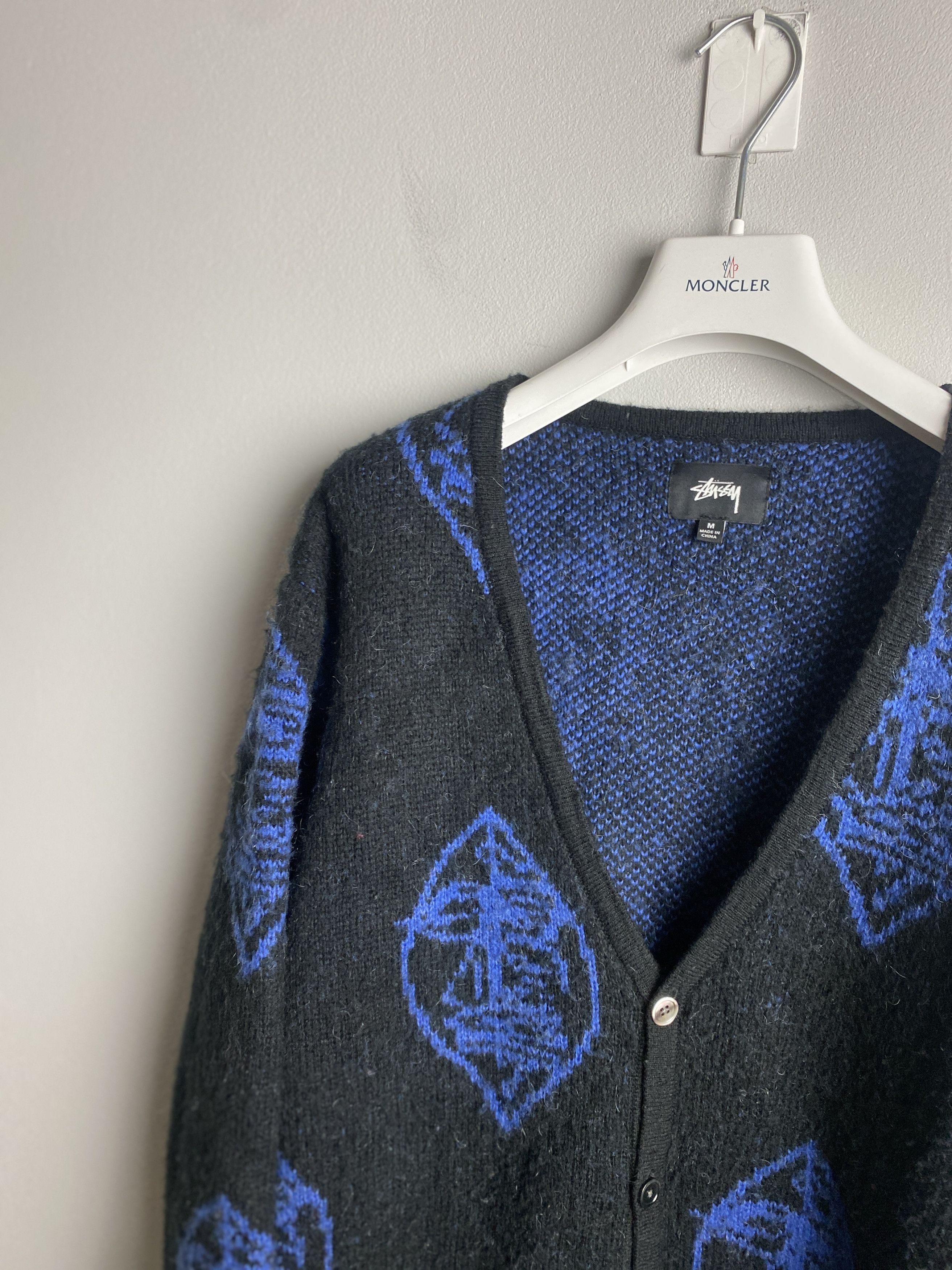 Stussy Stussy mask mohair cardigan sweater knitwear faces Size US M / EU 48-50 / 2 - 2 Thumbnail