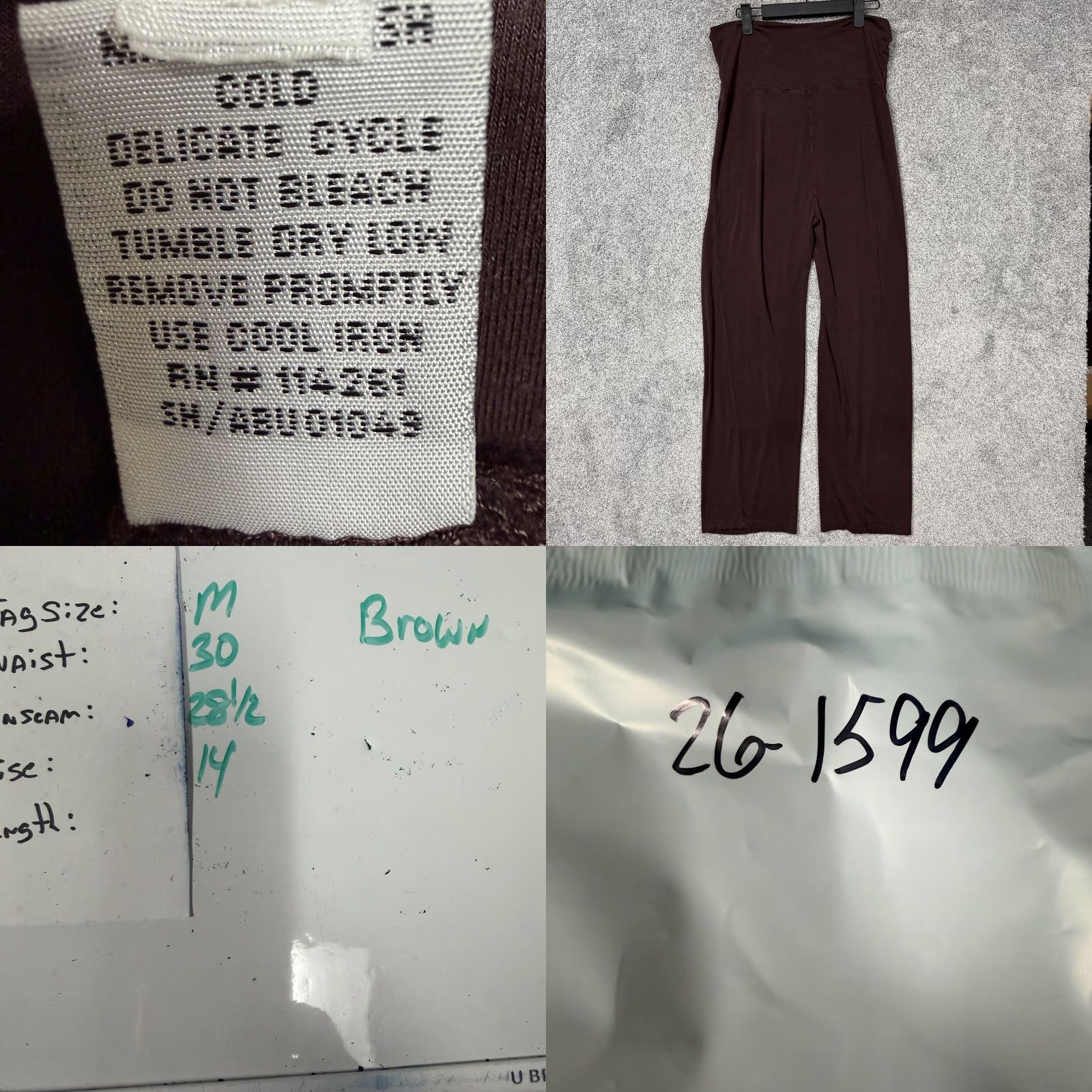 Vintage Newport News Womens Pants M 30x28.5 Brown Straight Pull On Lounge Travel Stretch Jersey Dress Size 32" / US 10 / IT 46 - 8 Thumbnail