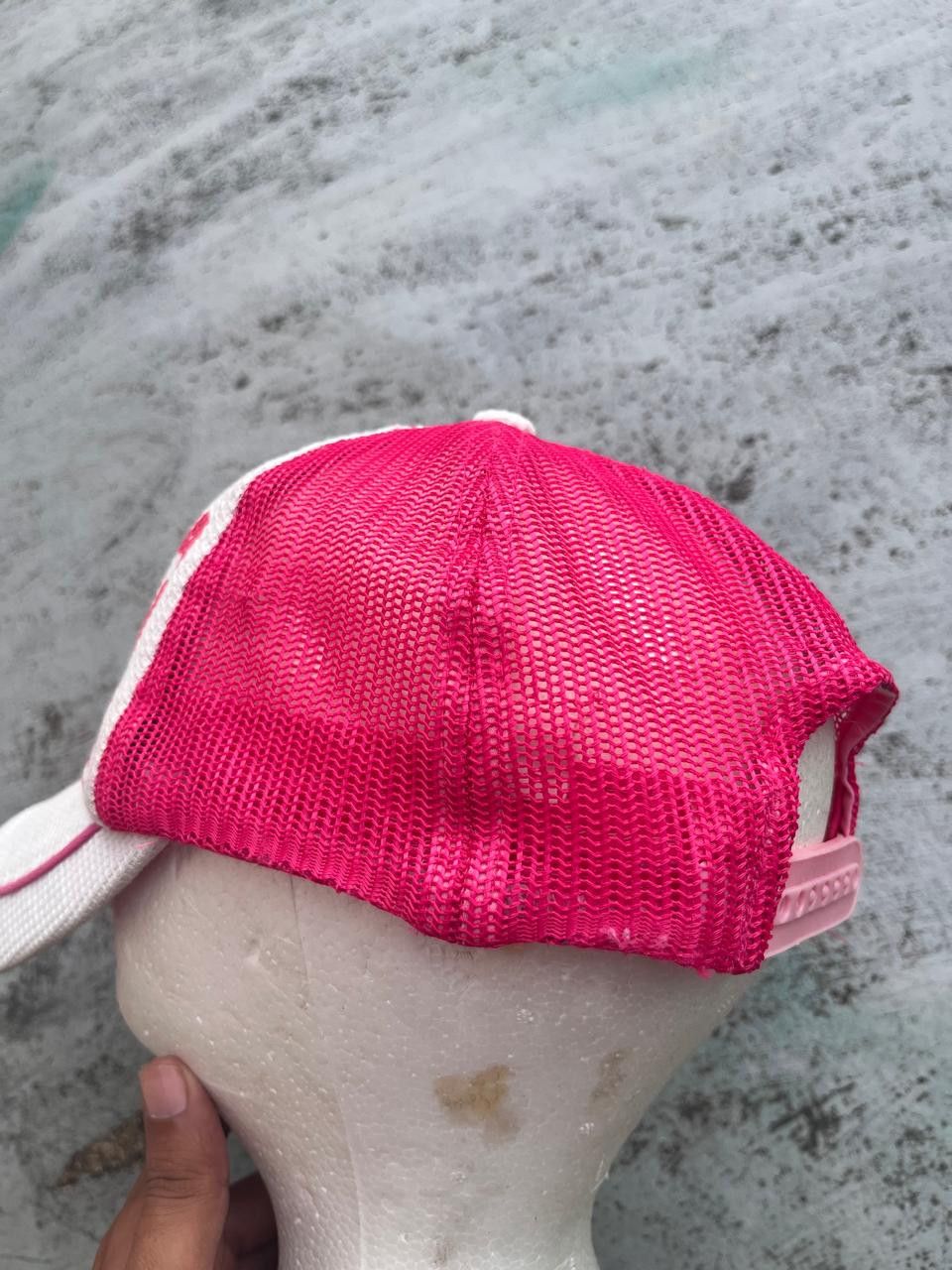 Beauty Beast Y2K Force A Laugh Waffle Knit Trucker Hat Pink/White Grunge Size ONE SIZE - 3 Thumbnail