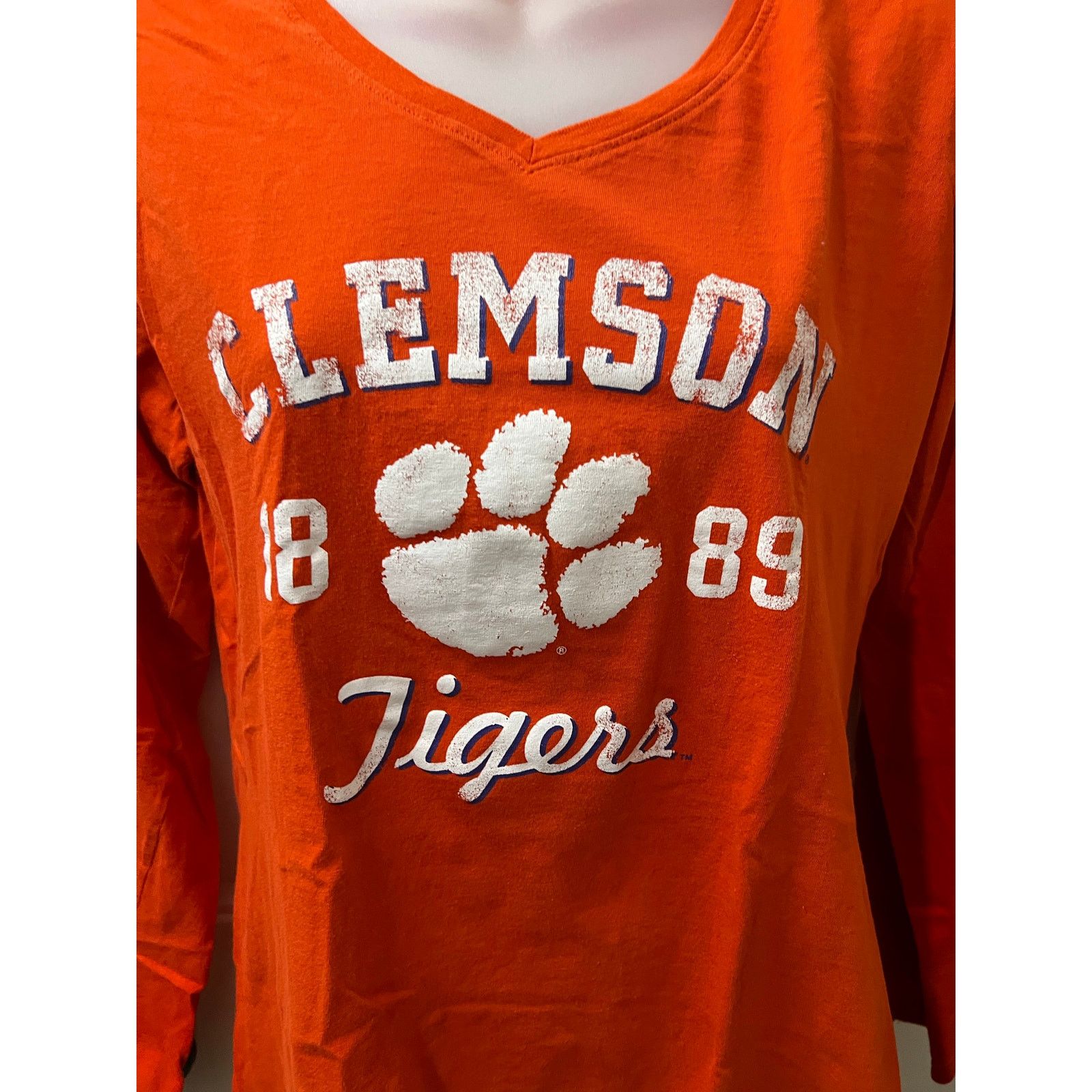 Russell Athletic Clemson Tigers 1889 Paw Logo Long Sleeve T-Shirt V-neck L Size L / US 10 / IT 46 - 3 Thumbnail