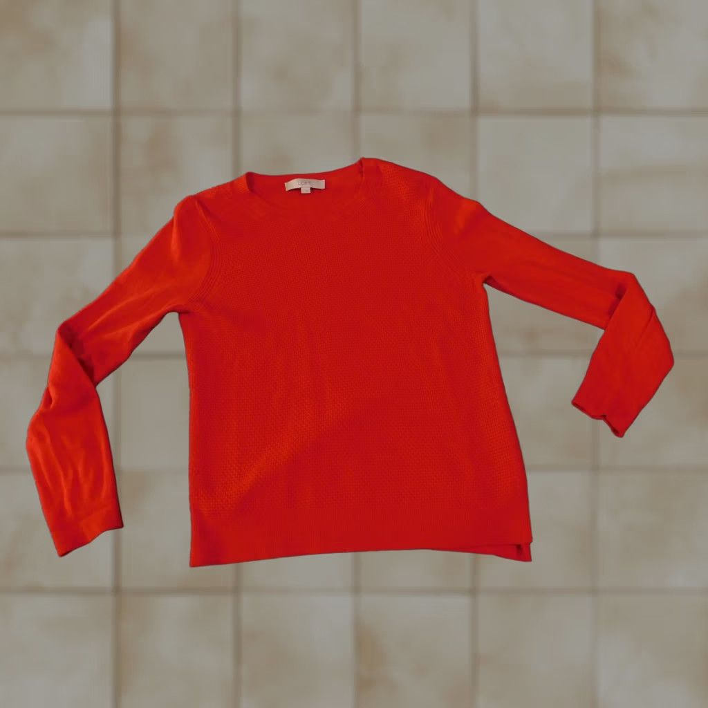 Loft LOFT Sweater Womens M Red Long Sleeve Pullover Lightweight Knit Regular Fit casual Pullover Womens Size M / US 6-8 / IT 42-44 - 1 Thumbnail
