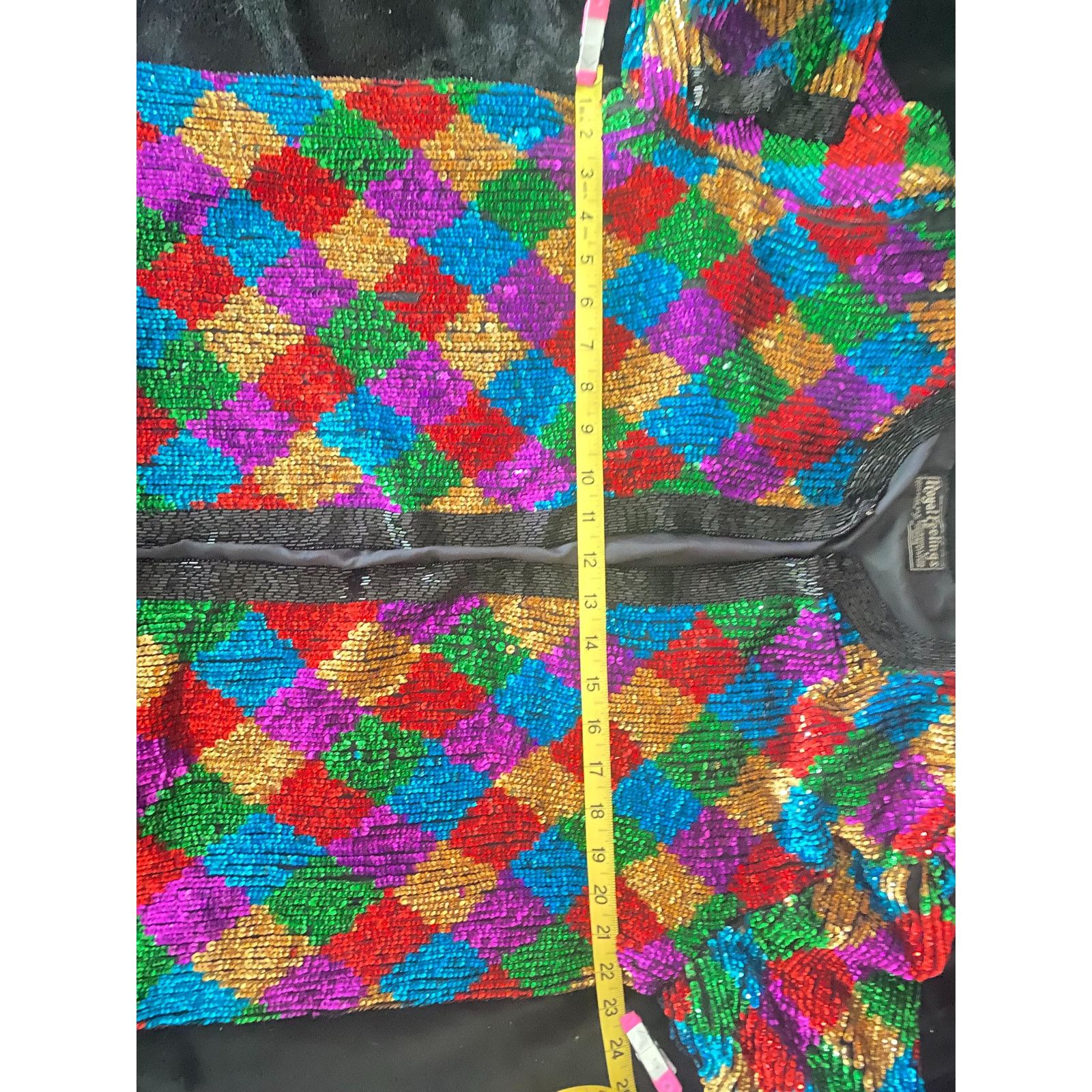 Other Vintage Royal Feelings Rainbow Sequin Jacket 100% Silk XL Size XL / US 12-14 / IT 48-50 - 5 Thumbnail