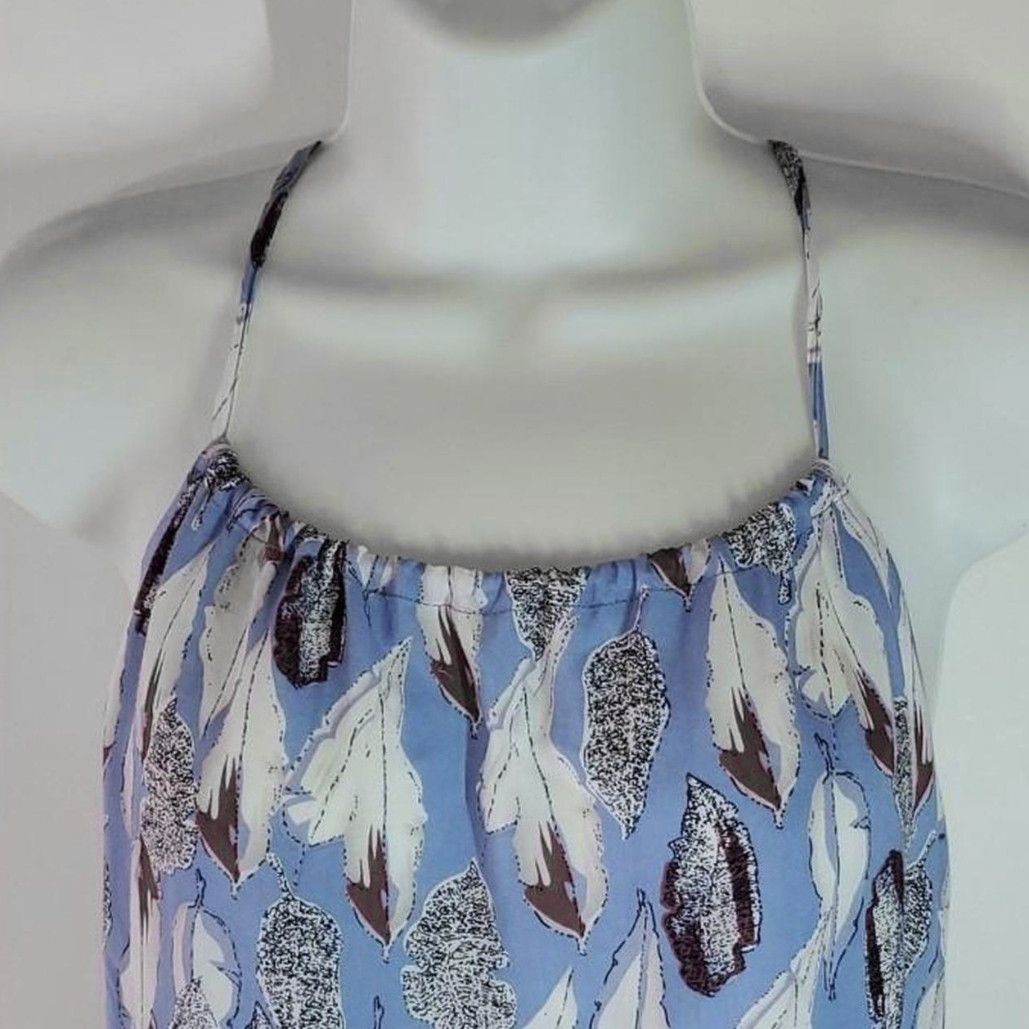 Other Darah Dahl Size S Romper Periwinkle Blue White Feathers Size S / US 4 / IT 40 - 5 Thumbnail