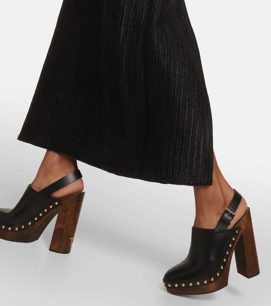 Tom Ford o1loc1c0924 W3108 Leather Clogs in Black Size US 11 / IT 41 - 5 Thumbnail