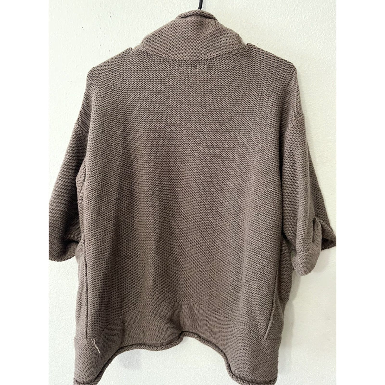 Express VINTAGE Express Brown Short Sleeve Chunky Knit Open Front Cardigan Sweater Womens Size S Size S / US 4 / IT 40 - 2 Thumbnail