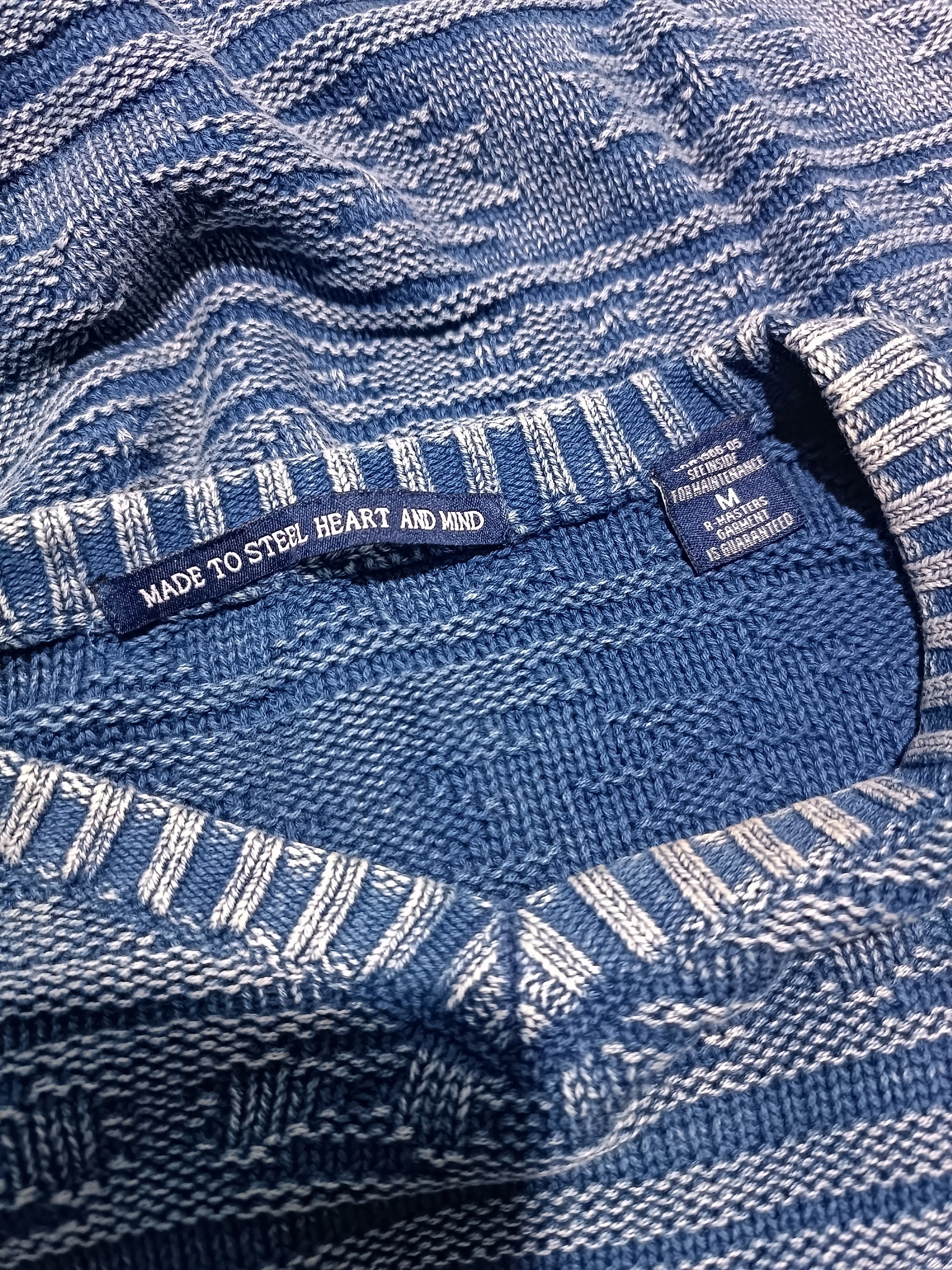 Japanese Brand Vintage Indigo Knit Denim Ortega Aztec Sweater Size US M / EU 48-50 / 2 - 7 Thumbnail