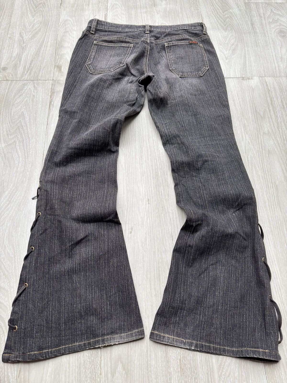 Japanese Brand CAMEL ROAD phyton lace-up flare jeans Size US 27 - 4 Thumbnail