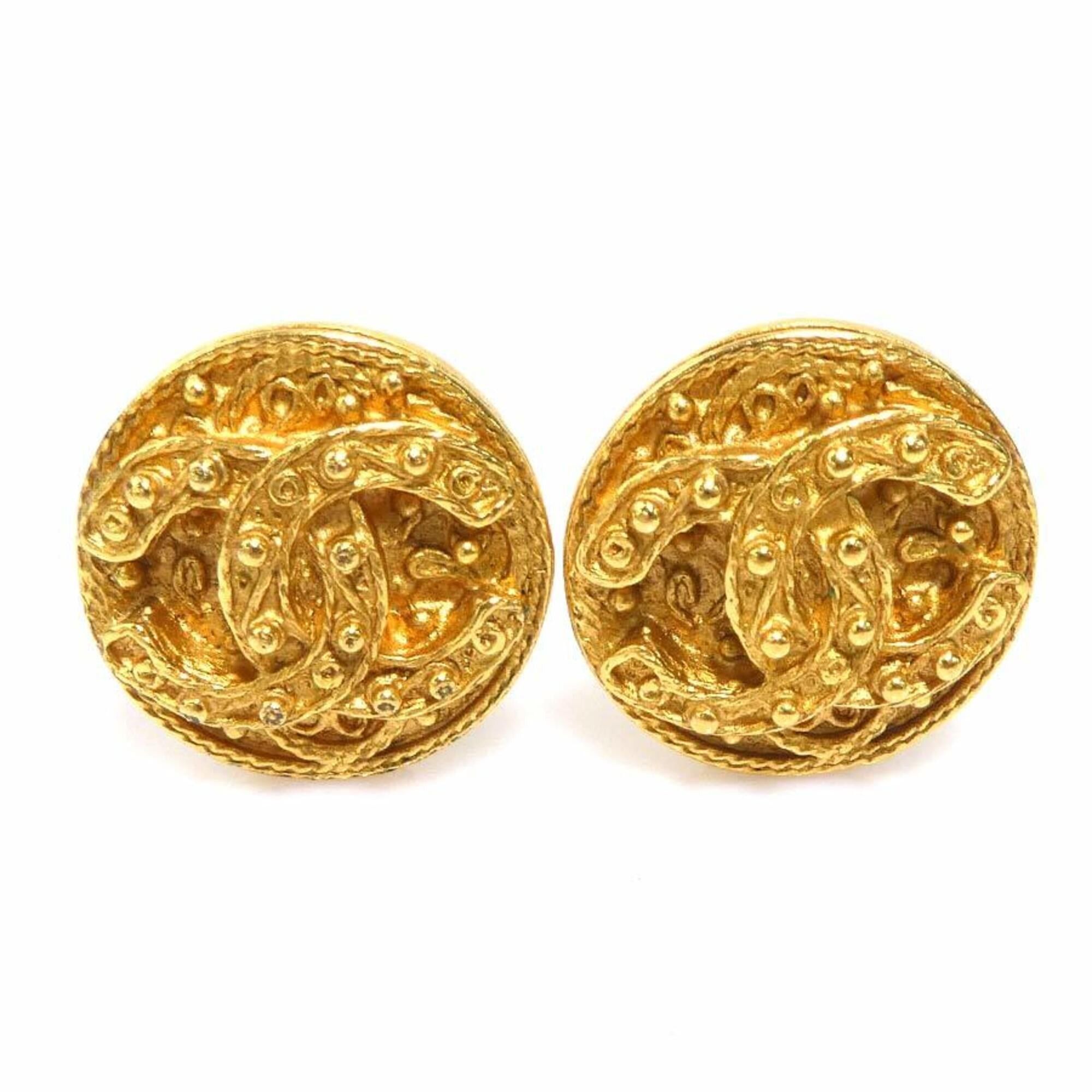 Chanel Chanel earrings, Coco Mark design, metal, gold, women's, e61891j Size ONE SIZE - 1 Thumbnail