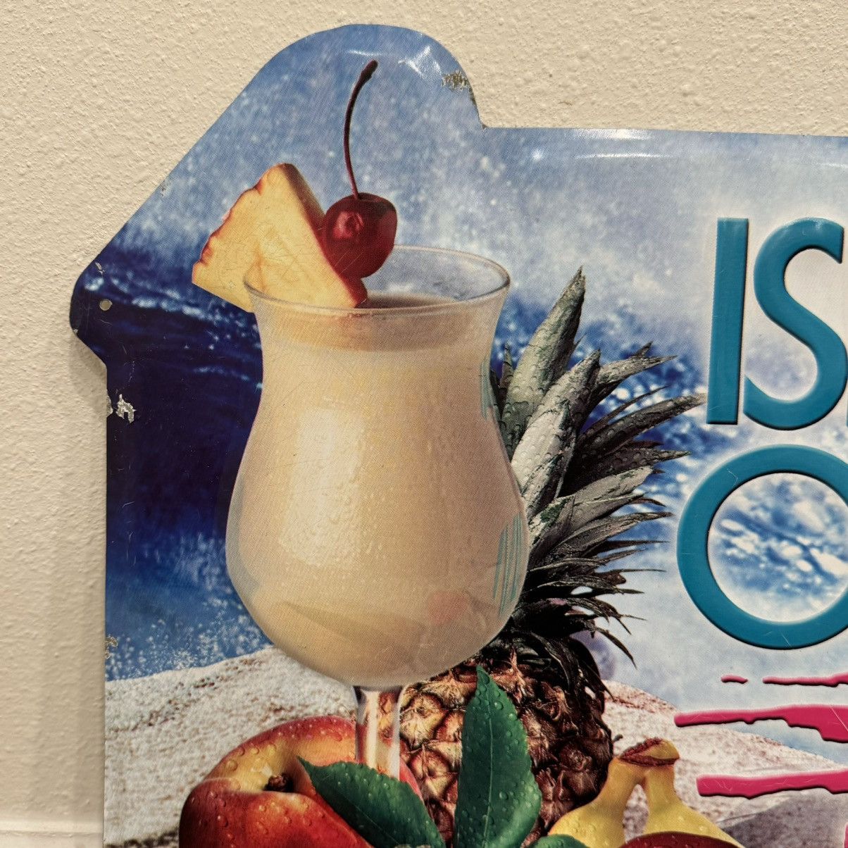 Vintage Island Oasis 16x18in Pina Colada Mixed Drink Tin Metal Sign Size ONE SIZE - 4 Thumbnail