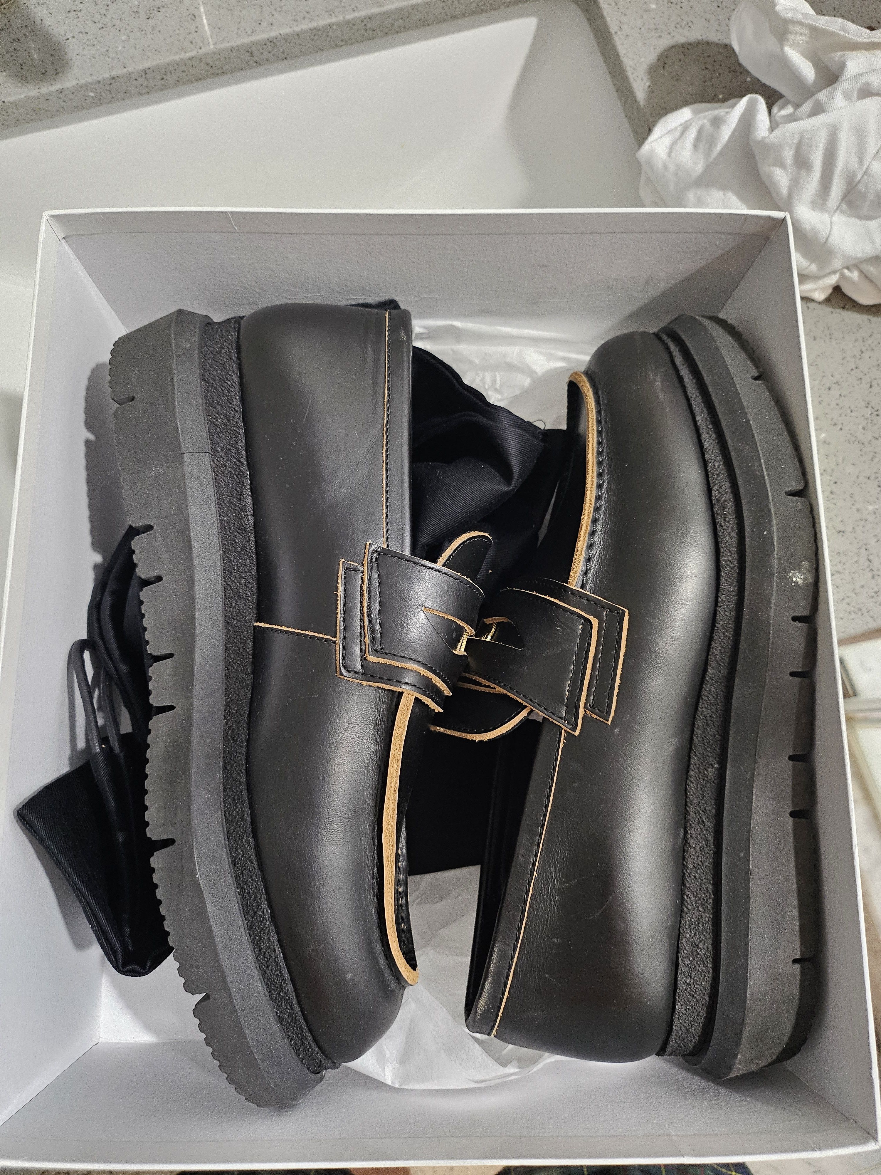 Sacai Sacai Vibram sole leather penny loafers black Size US 9 / EU 42 - 7 Thumbnail