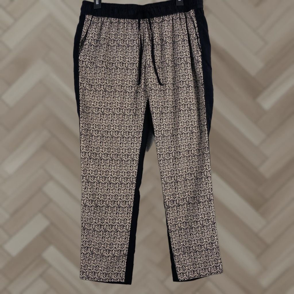Banana Republic BANANA REPUBLIC Women's Drawstring Pant M Regular Black Beige Light Casual Pants Size 32" / US 10 / IT 46 - 1 Thumbnail