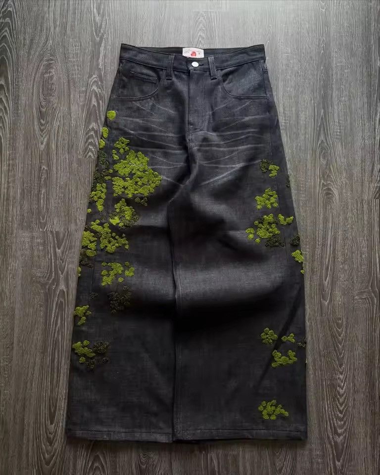 Hiphop Streetwear Fallen Moss Wide Leg Jean