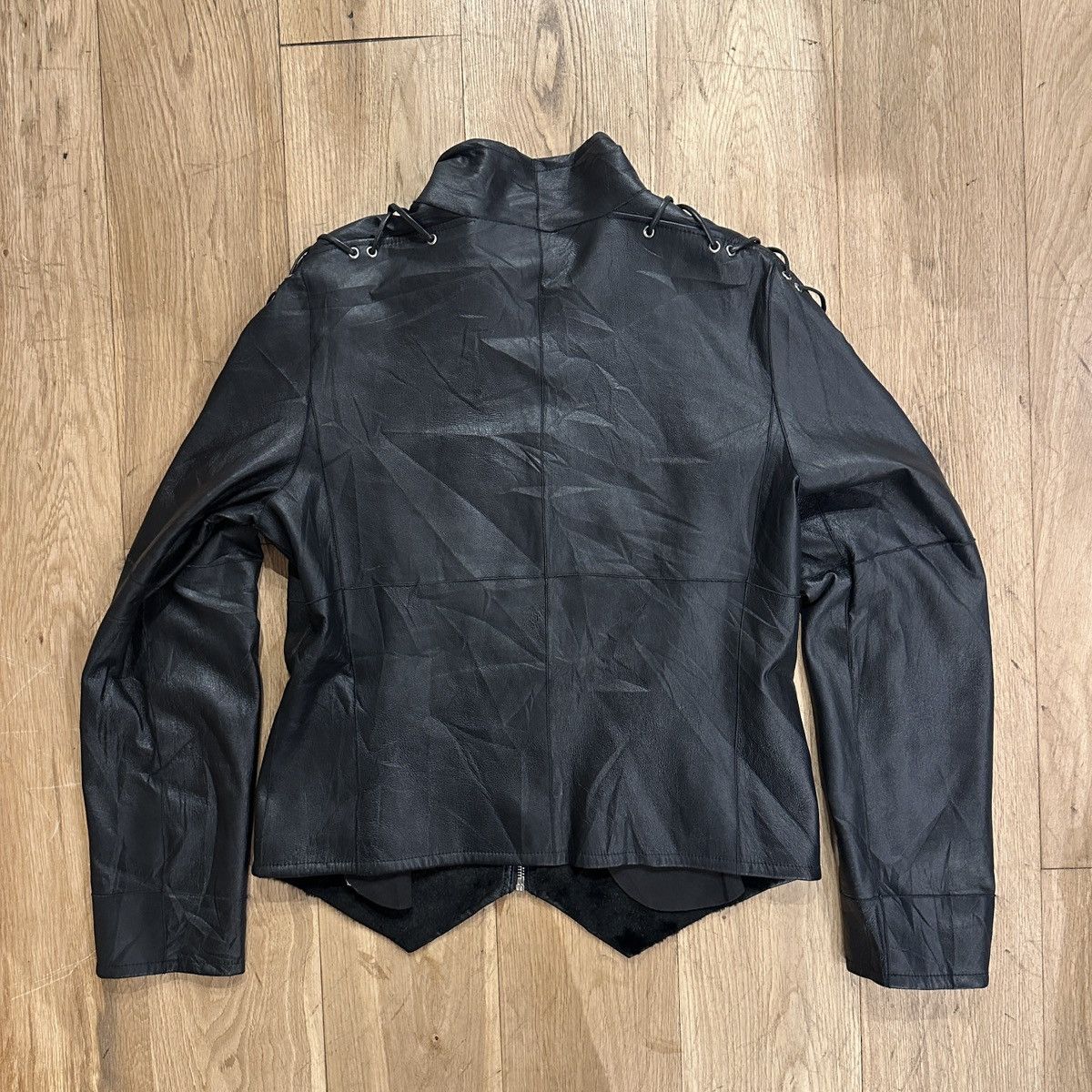 Japanese Brand Punk Leather Lace Jacket Size US S / EU 44-46 / 1 - 2 Thumbnail