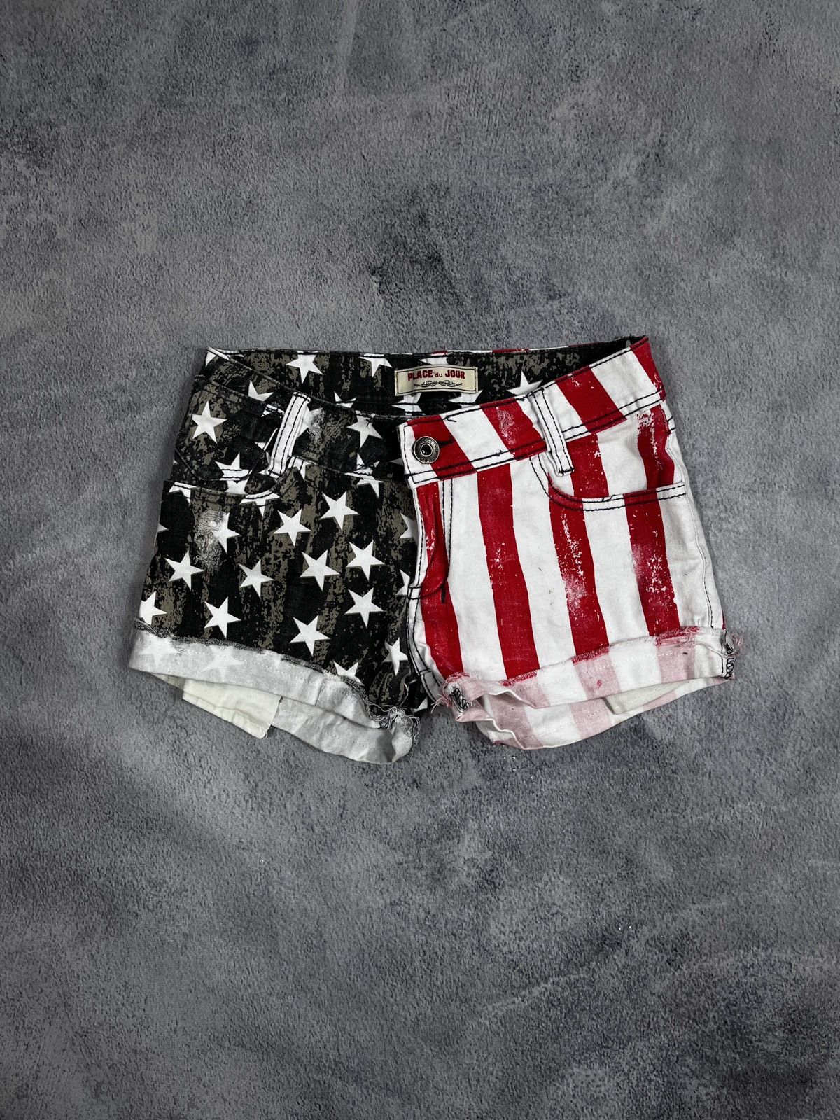 Other Vintage Y2K 00s denim flag short streetwear jorts Size 27" / US 4 / IT 40 - 1 Thumbnail