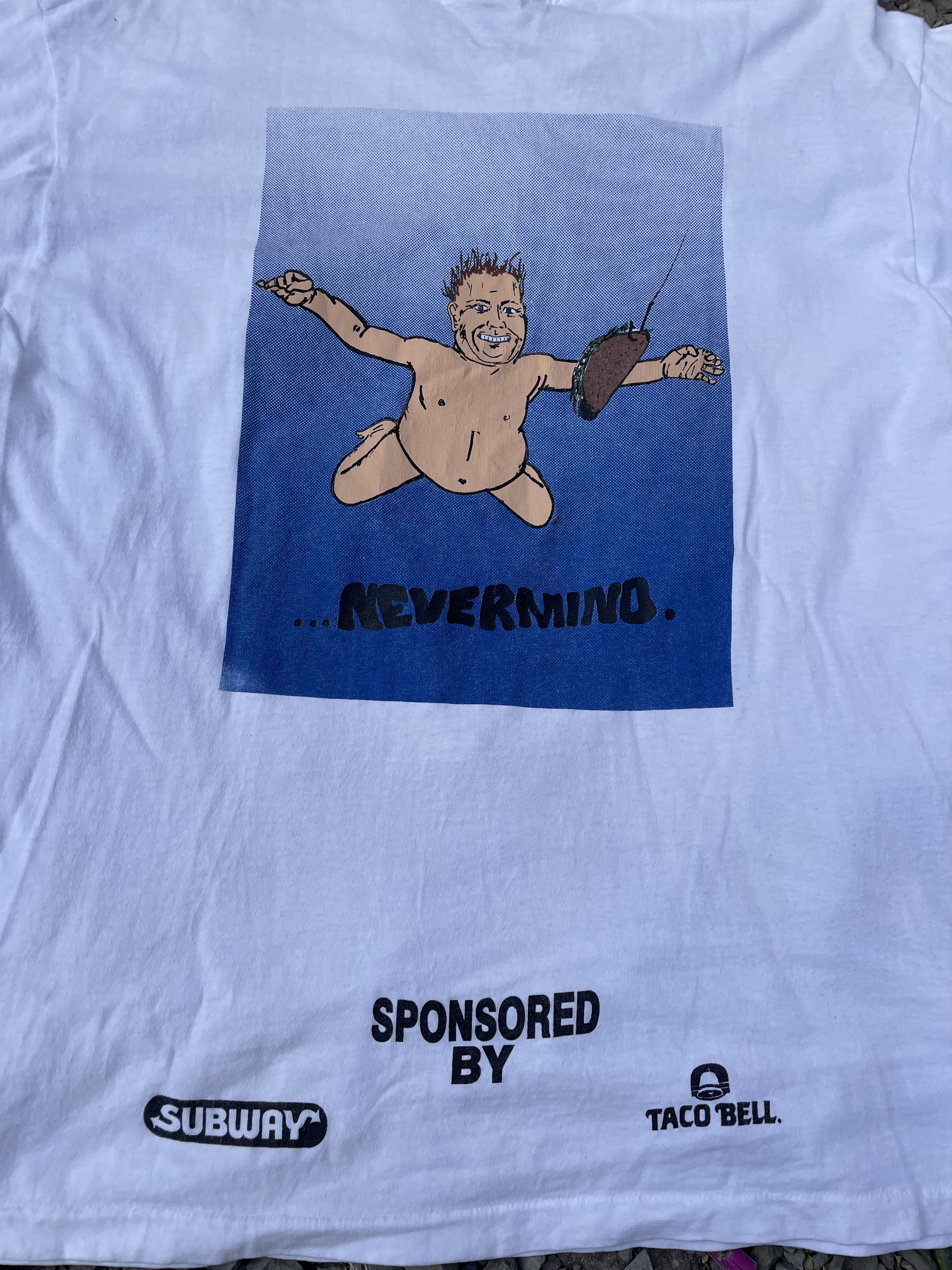 Vintage Vintage 90s Rare Nirvana Nevermind Parody Shirt Size US XL / EU 56 / 4 - 5 Thumbnail