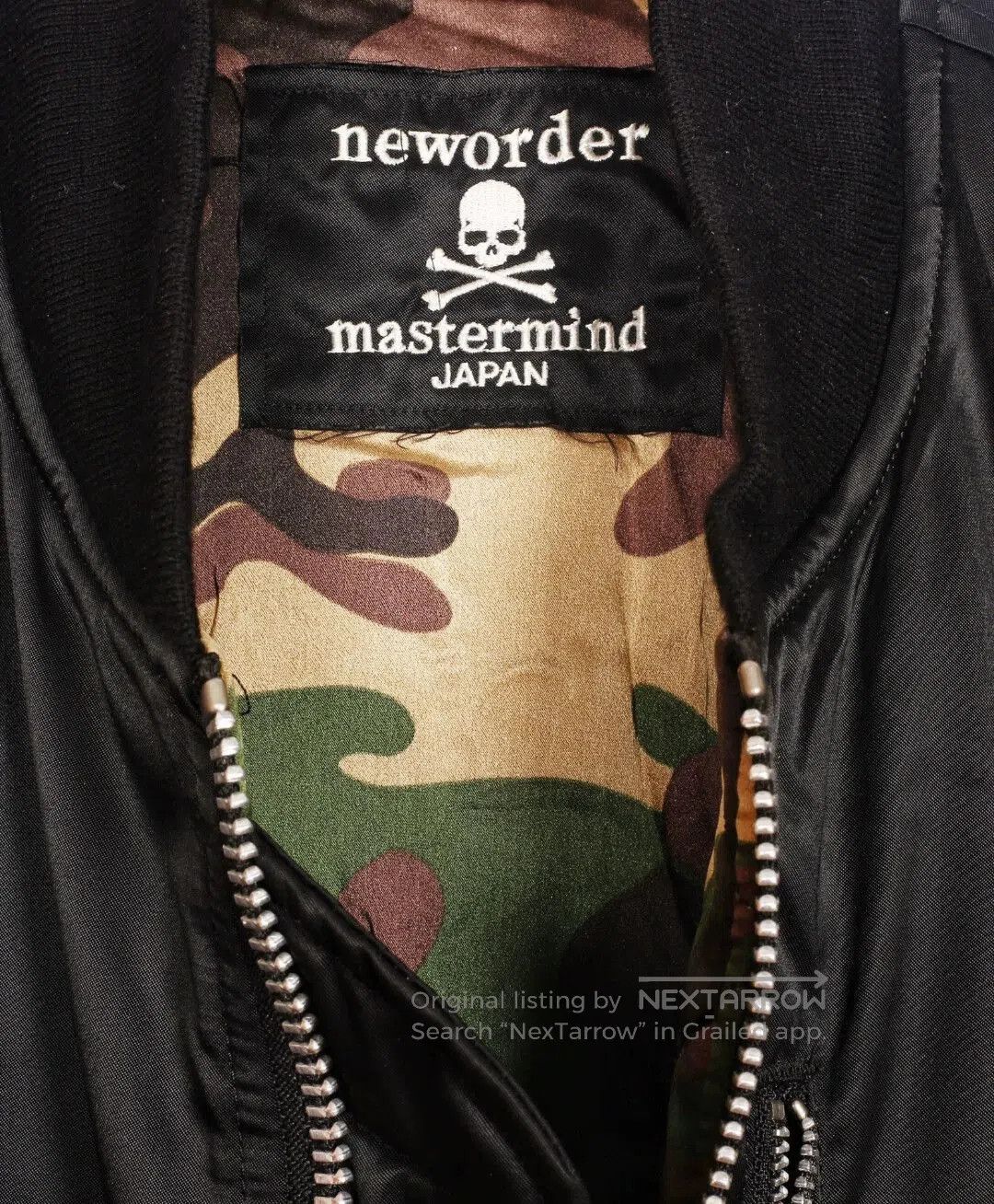 Mastermind Japan Black Satin Bomber Jacket with Skull Patch. Size US S / EU 44-46 / 1 - 8 Thumbnail