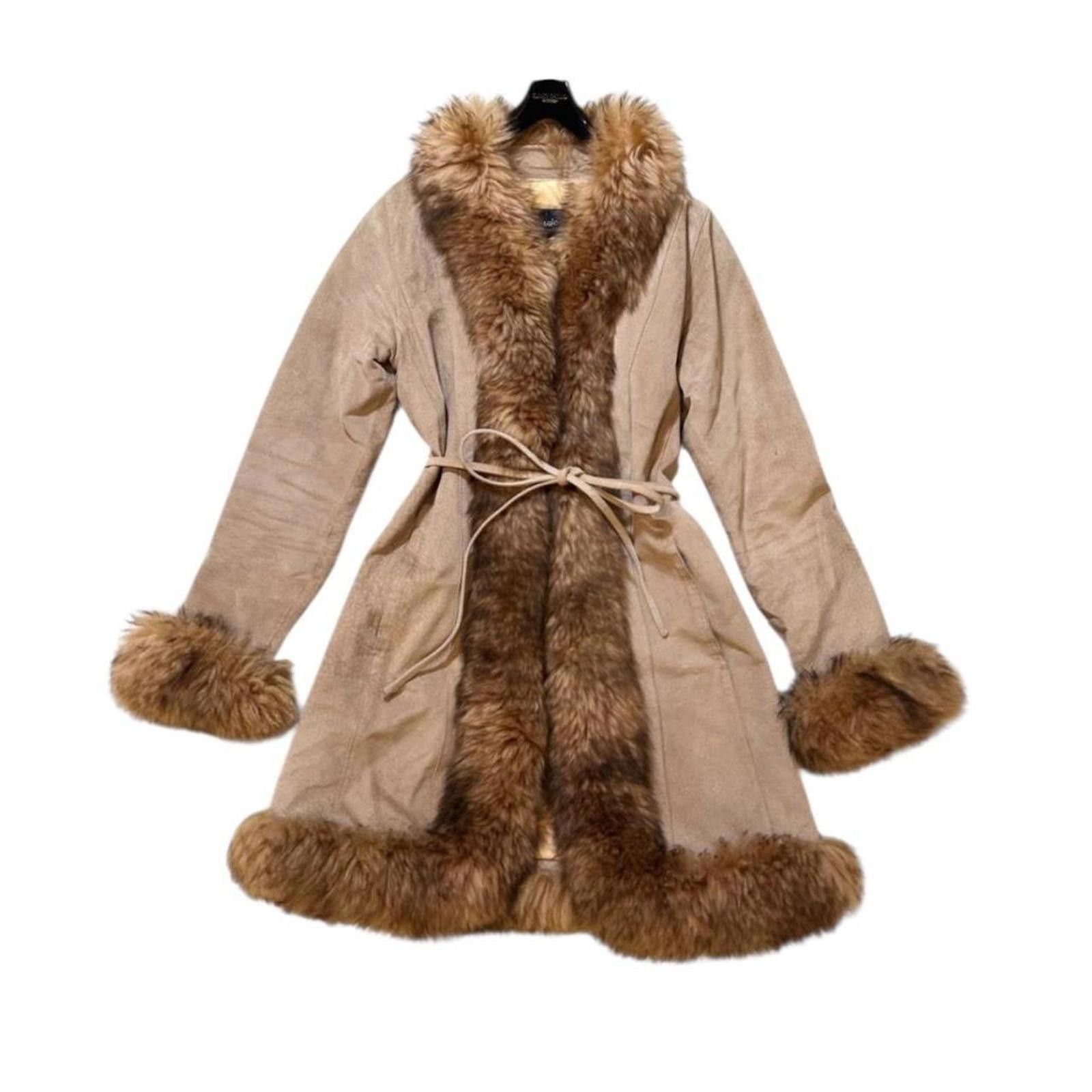 Other Pig skin leather and fur whimsy goth beige penny lane coat Size XS / US 0-2 / IT 36-38 - 1 Thumbnail