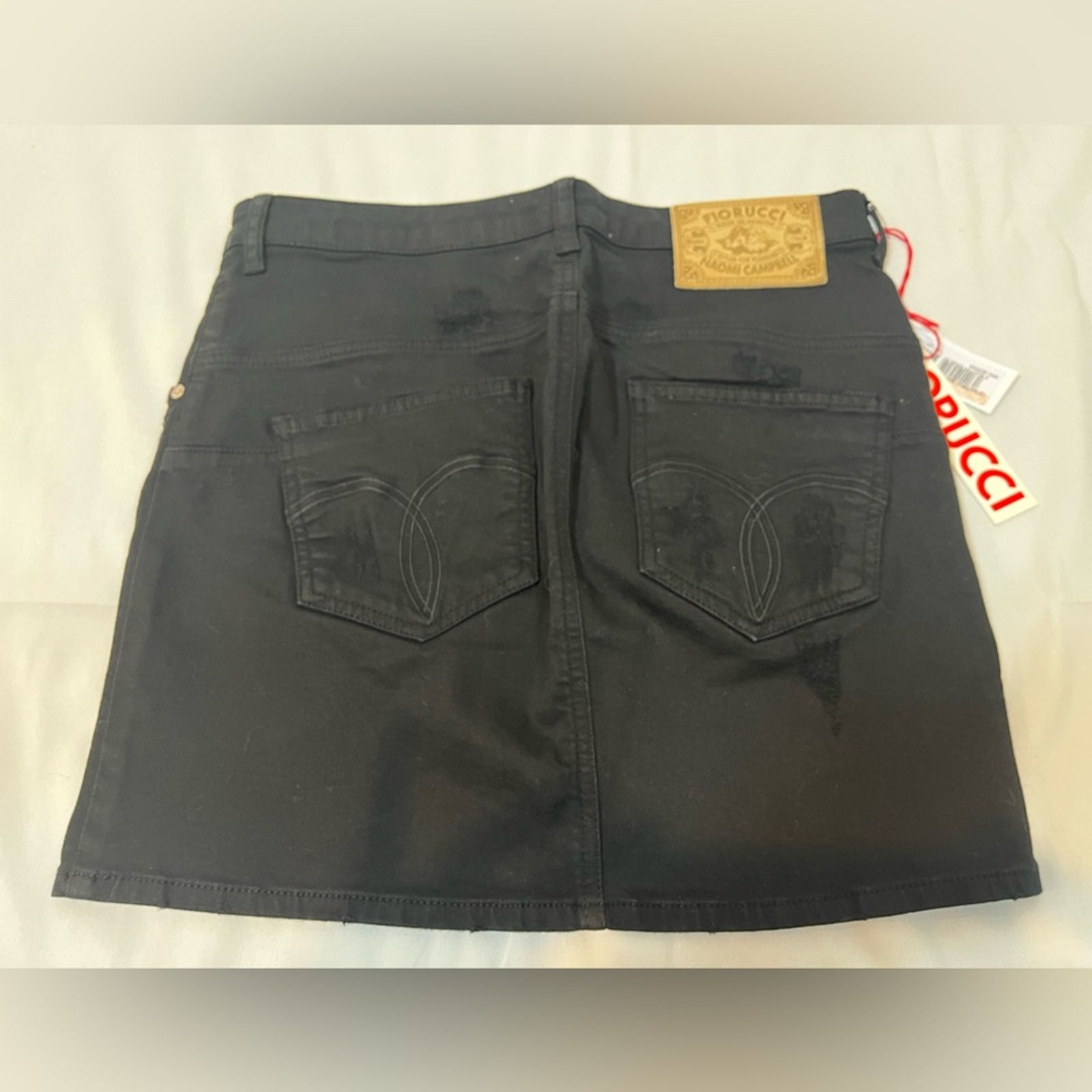 Fiorucci Fiorucci Black Distressed Mini Skirt Size 30" / US 8 / IT 44 - 8 Thumbnail