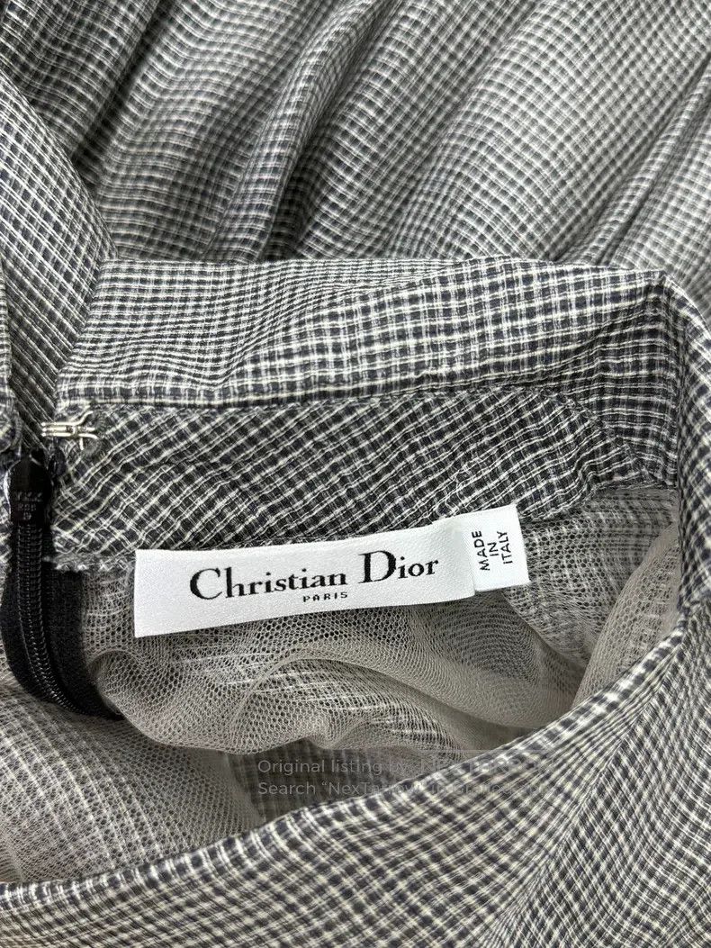 Dior Dior Gray V-neck short-sleeved dress with puffy skirt Size XS / US 0-2 / IT 36-38 - 3 Thumbnail