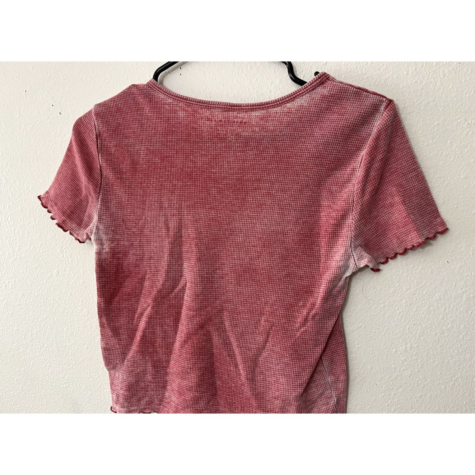 American Eagle Outfitters American Eagle Outfitters Women's Short Sleeve V-Neck T-Shirt M Pink Striped Casual Classic Size M / US 6-8 / IT 42-44 - 2 Thumbnail