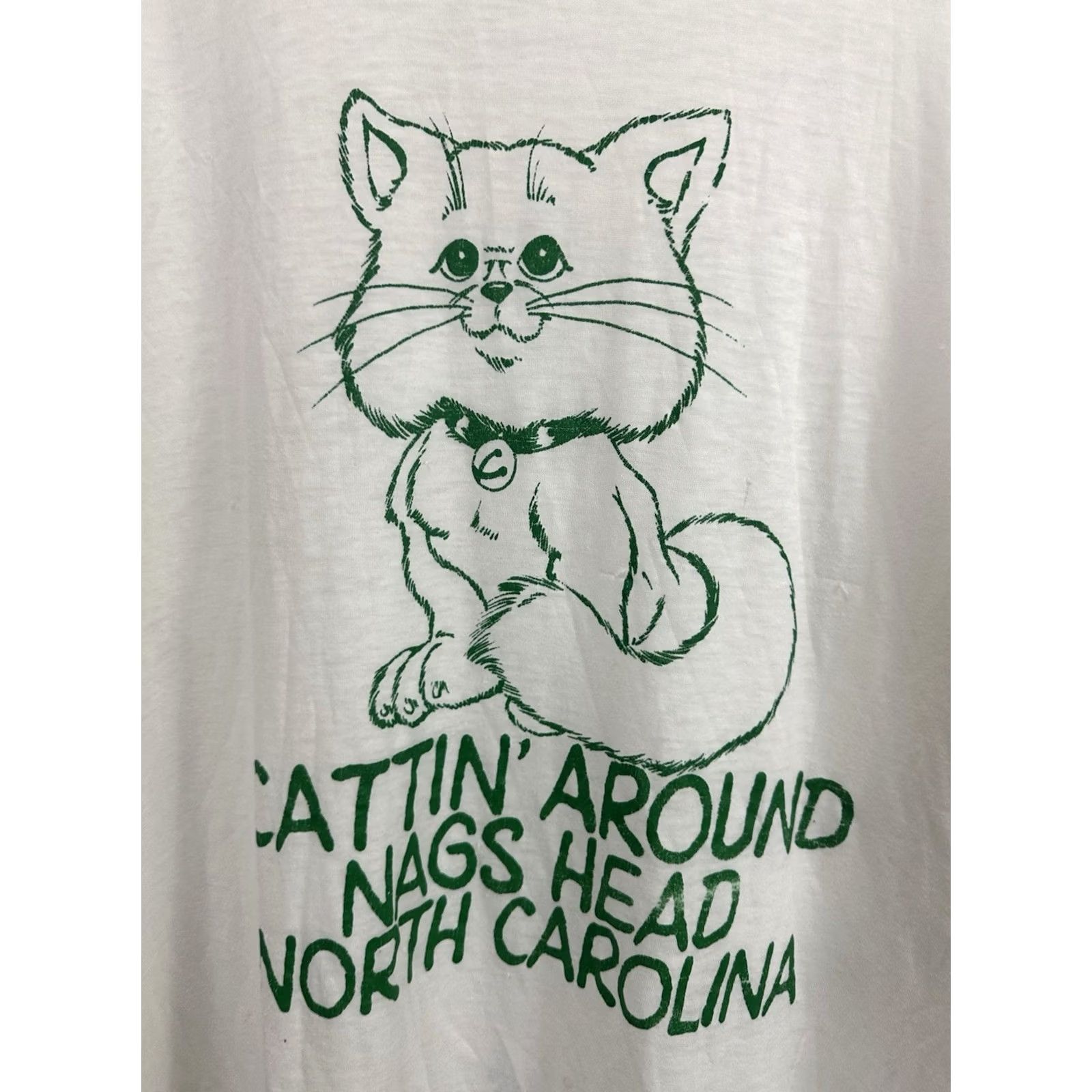 Vintage VTG Artex Cat T-Shirt Men 5XL White Burnout Distressed Worn Workwear Paper Thin 32x35 5XL Mens Size US XXL / EU 58 / 5 - 3 Thumbnail
