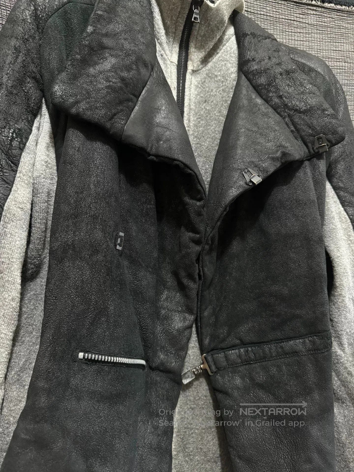 Lumen Et Umbra black leather high collar jacket. Size US L / EU 52-54 / 3 - 4 Thumbnail