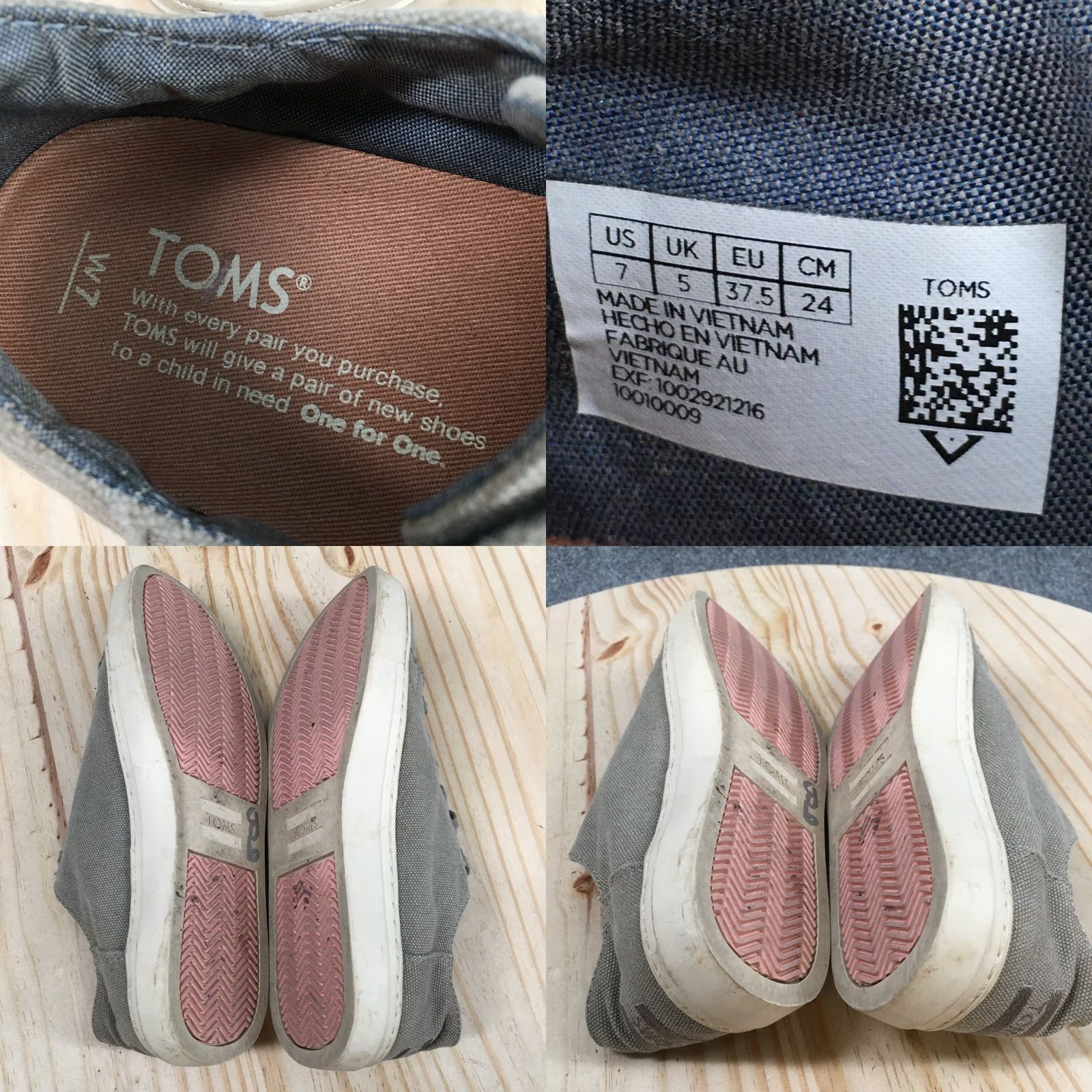 Toms TOMS Lenox Sneakers Gray Canvas Lace Up Low Top Comfort Womens 7 Shoes Casual Shoes Size M / US 6-8 / IT 42-44 - 9 Thumbnail