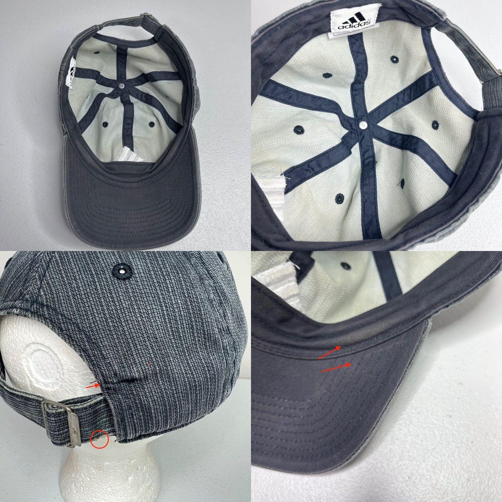 Adidas VINTAGE adidas Baseball Cap Gray OSFA Adjustable Hat Cap Strapback Men One Size Size ONE SIZE - 8 Thumbnail