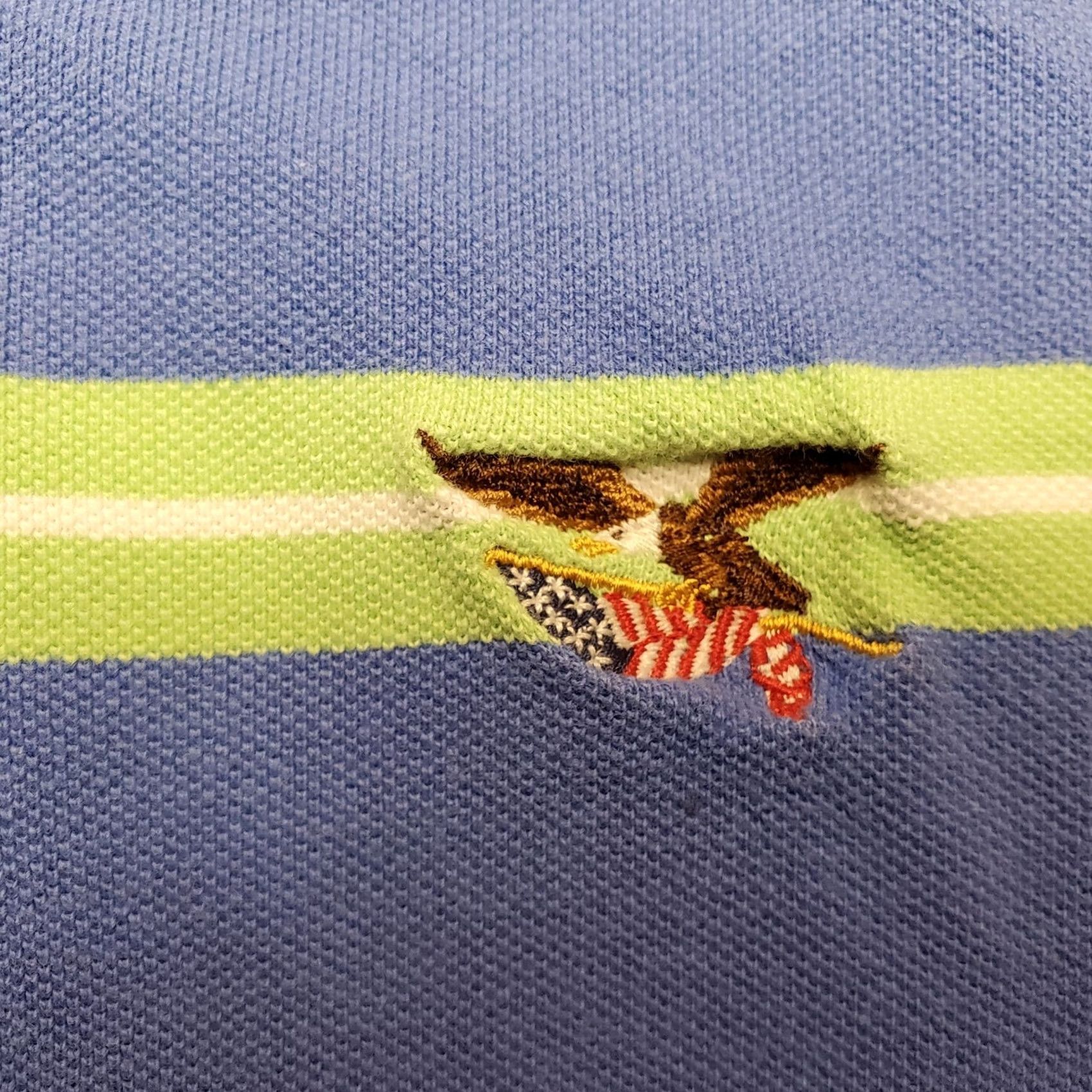 Vintage VINTAGE American Living Polo Shirt Men M Blue Green Stripe 100% Cotton Short Sleeve Embroidered Logo Navy/Blue Size US M / EU 48-50 / 2 - 6 Thumbnail