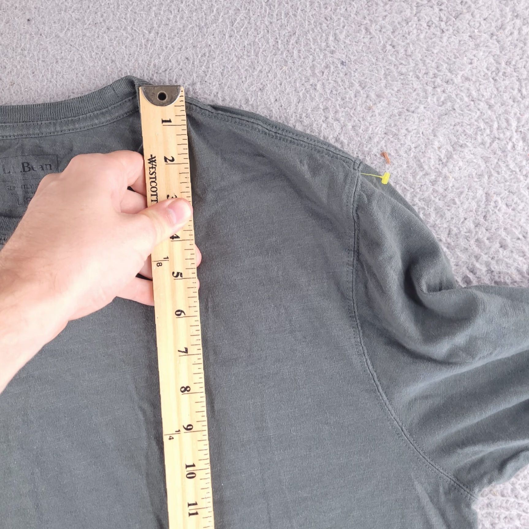 Vintage LL Bean Shirt Mens Large Green Pocket Tee Long Sleeve Crew Neck Organic Cotton T-Shirt Pockets More Likely - Mens Size US L / EU 52-54 / 3 - 5 Thumbnail