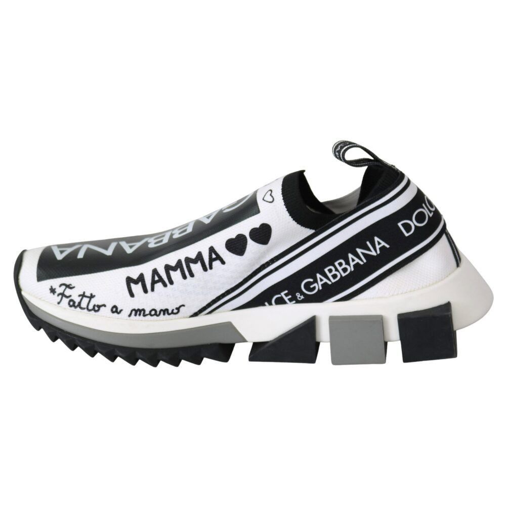 Dolce & Gabbana Dolce & Gabbana White Black Slip On Sorrento Sneakers Size US 6 / IT 36 - 2 Thumbnail