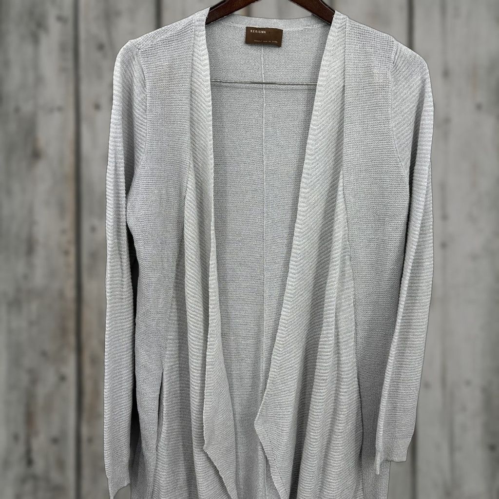 Vintage Kerisma Cardigan Sweater Women Small Knit Gray Open Quiet Luxury Minimalist Size S / US 4 / IT 40 - 1 Thumbnail