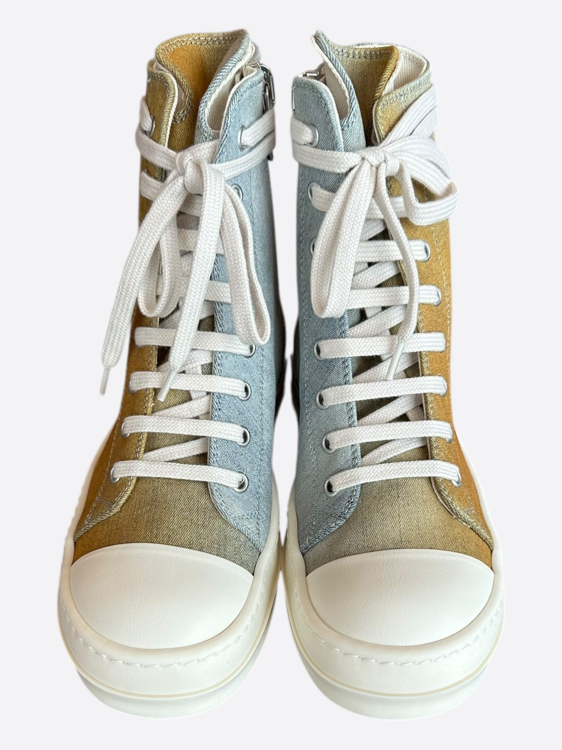 Rick Owens Rick Owens Blue & Orange Gradient Women's High Top Sneakers Size US 6 / IT 36 - 2 Thumbnail