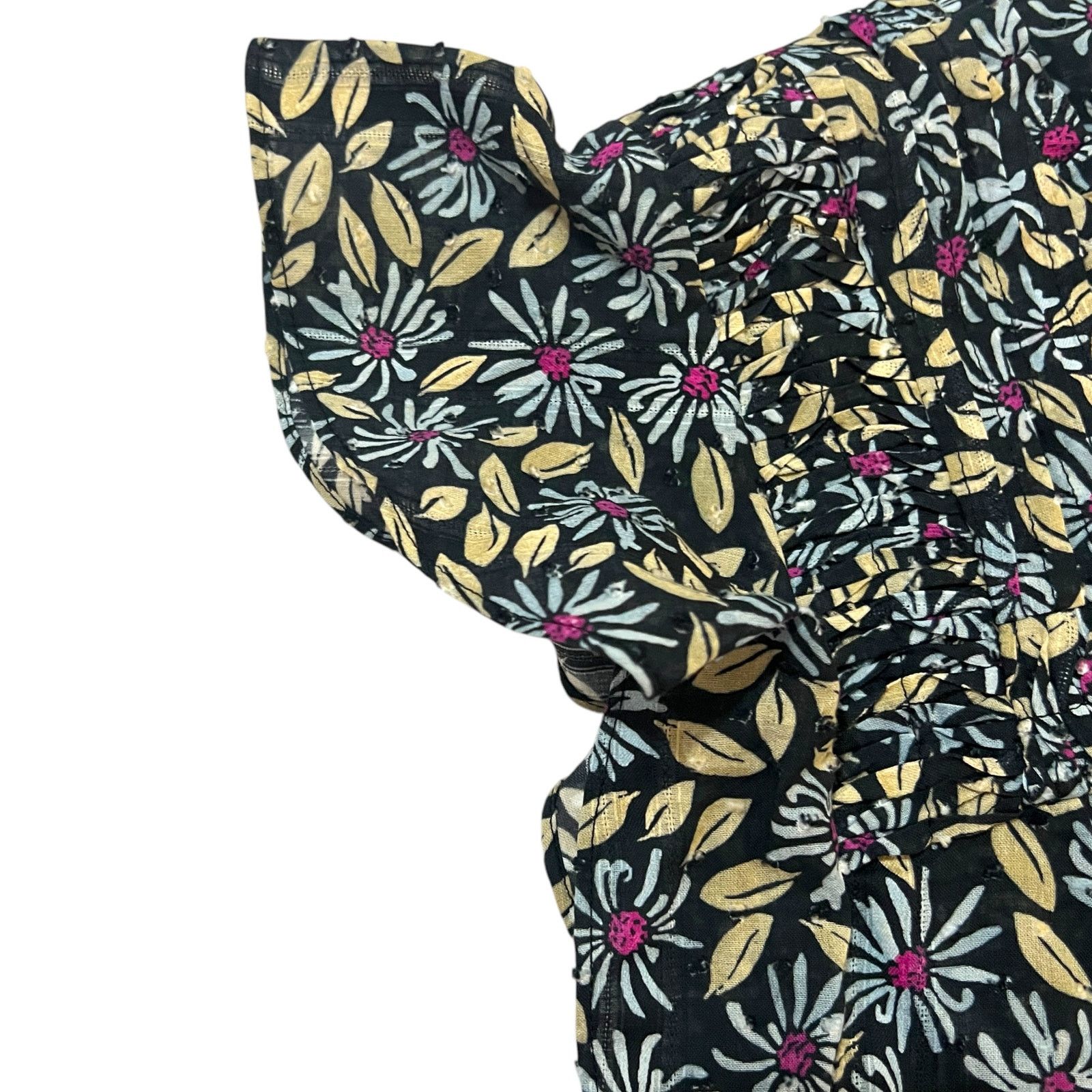 Joie Isa Reut Ruffled Embroidery Dot Smocked Floral Blouse Size S / US 4 / IT 40 - 11 Thumbnail
