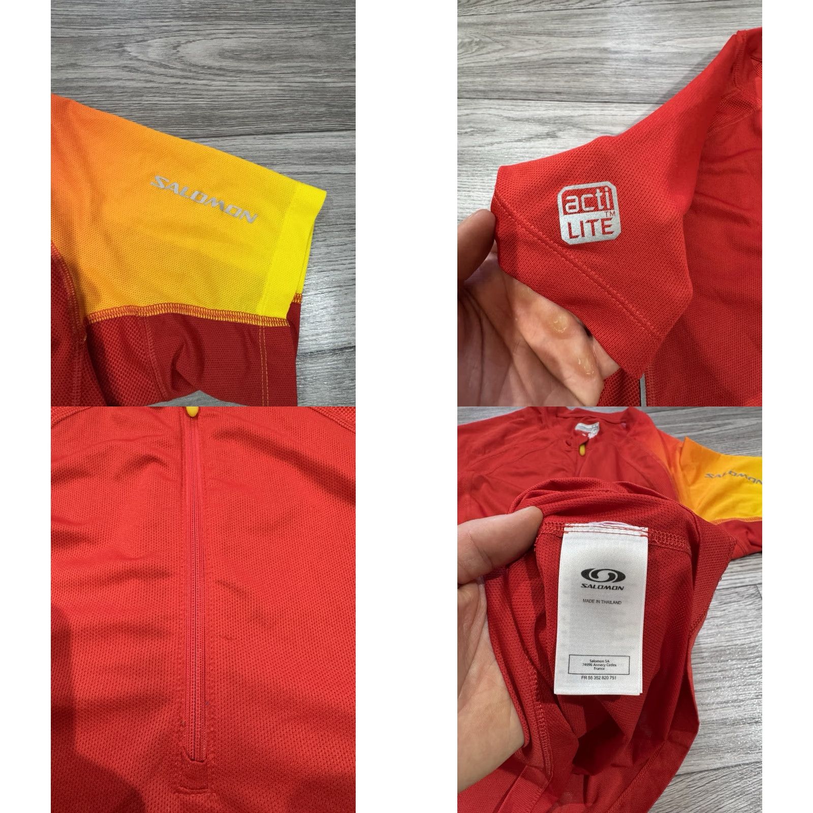 Salomon Salomon T-Shirt Short Sleeve Mens Size S Red ActiLite Trail Running 1/3 Zip Overall Activewear Shirt Size US S / EU 44-46 / 1 - 8 Thumbnail
