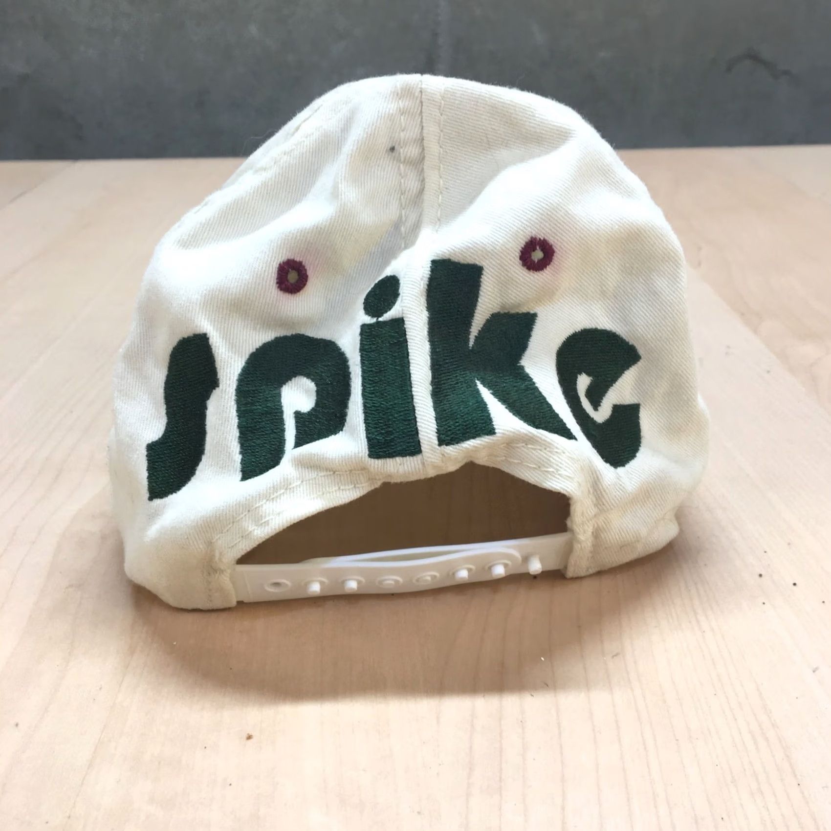 Vintage VINTAGE Nashbar Spike Volleyball Hat Cap White/Maroon Union USA Made Men's One Size White Baseball Cap 80s Sports USA Size ONE SIZE - 3 Thumbnail
