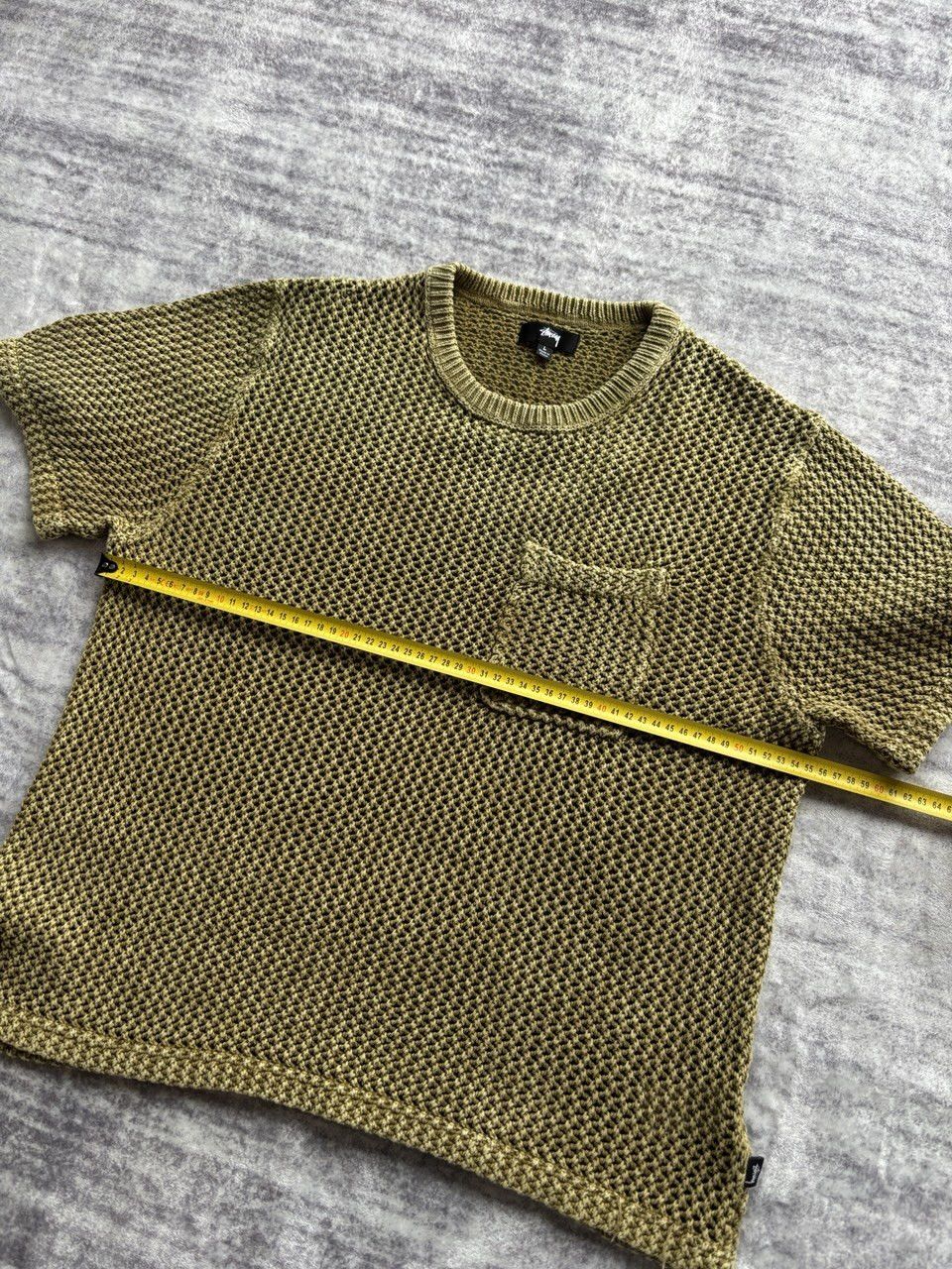 Stussy Stussy O'dyed Mesh Crew (Khaki) Size US L / EU 52-54 / 3 - 12 Thumbnail